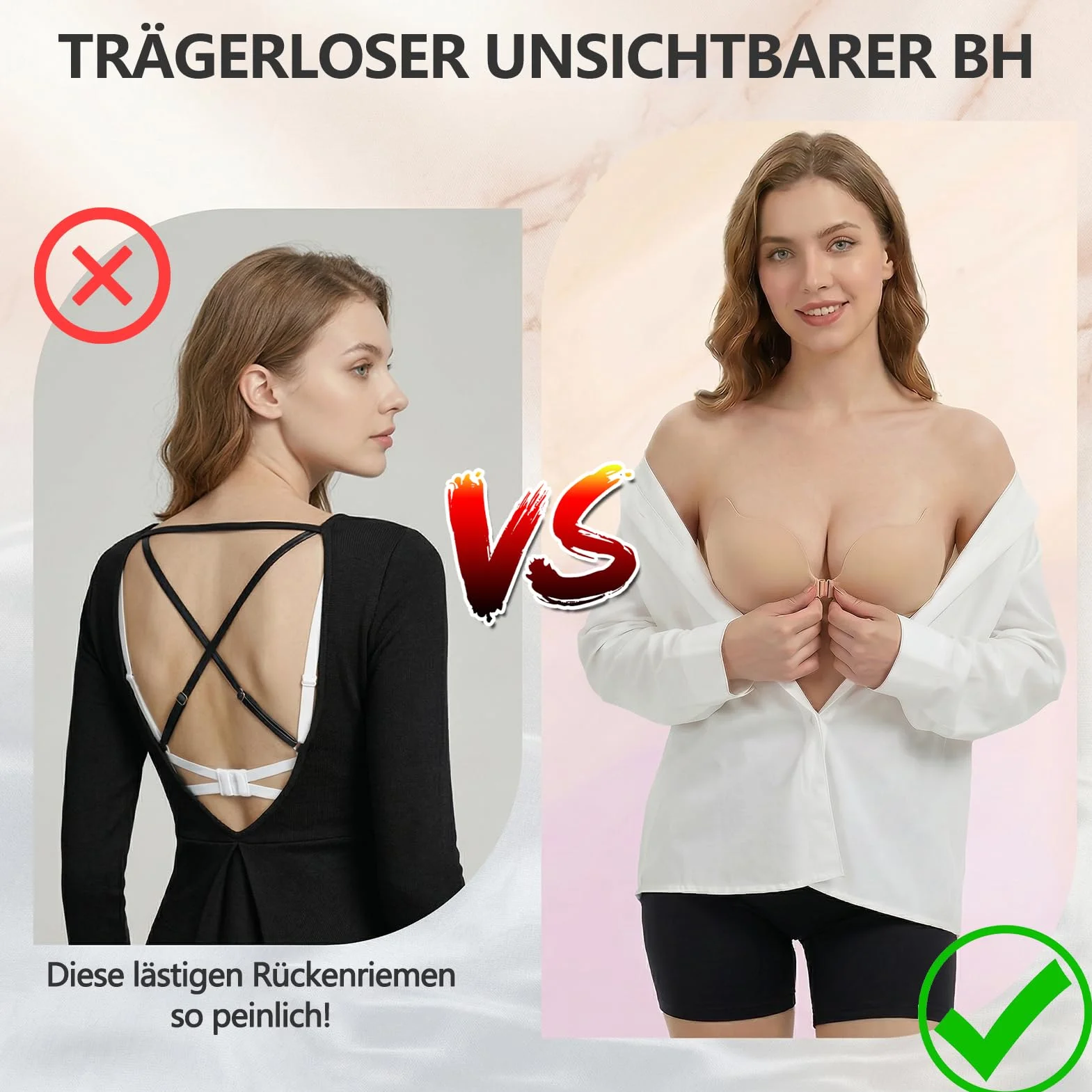 2 Sztuki Biustonoszy Push-up Samoprzylepnych i 4 Sztuki Osłonek na Sutki, Biustonosz bez Ramiączek, Wielokrotnego Użytku, Idealny do Sukienek z Odkrytymi Plecami i Sukni Ślubnych
