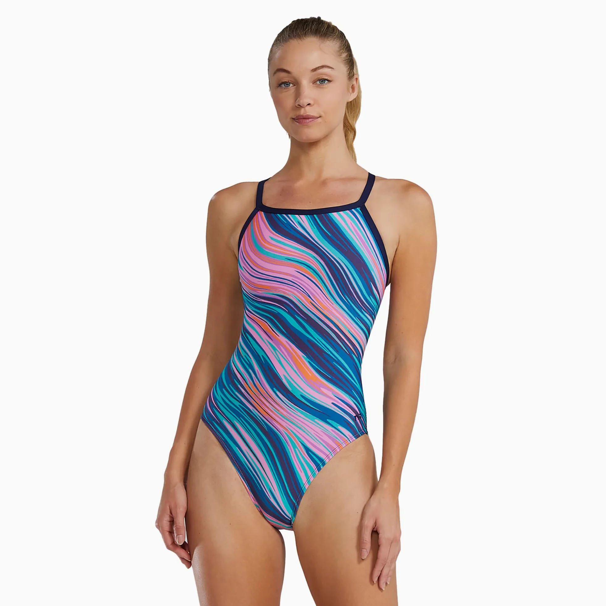 TYR Durafast Elite Diamondfit damski strój kąpielowy, Różowy/Multi, 26