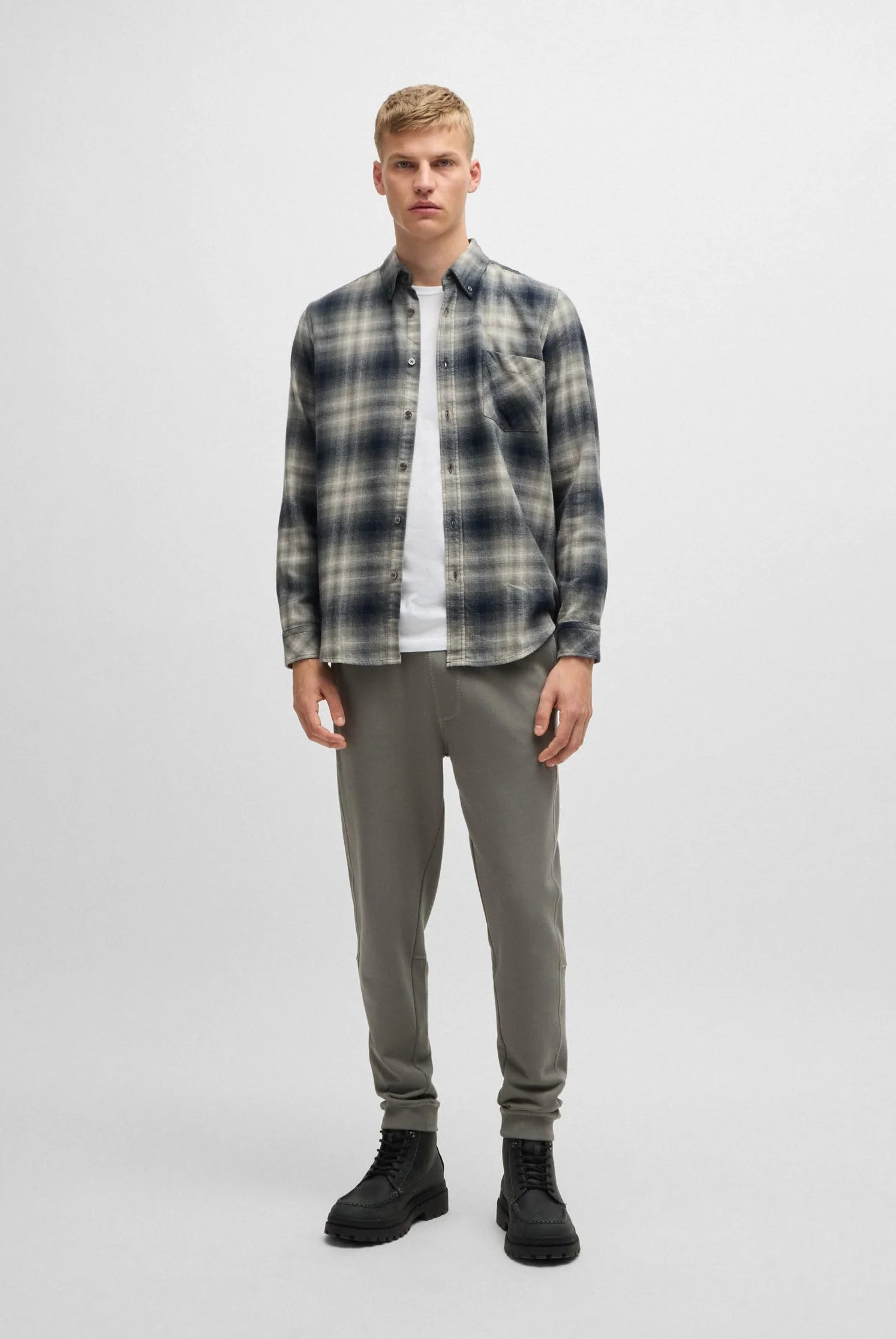 BOSS Męski Rickert_M, Open Grey76, S, Otwarty szary 76, S