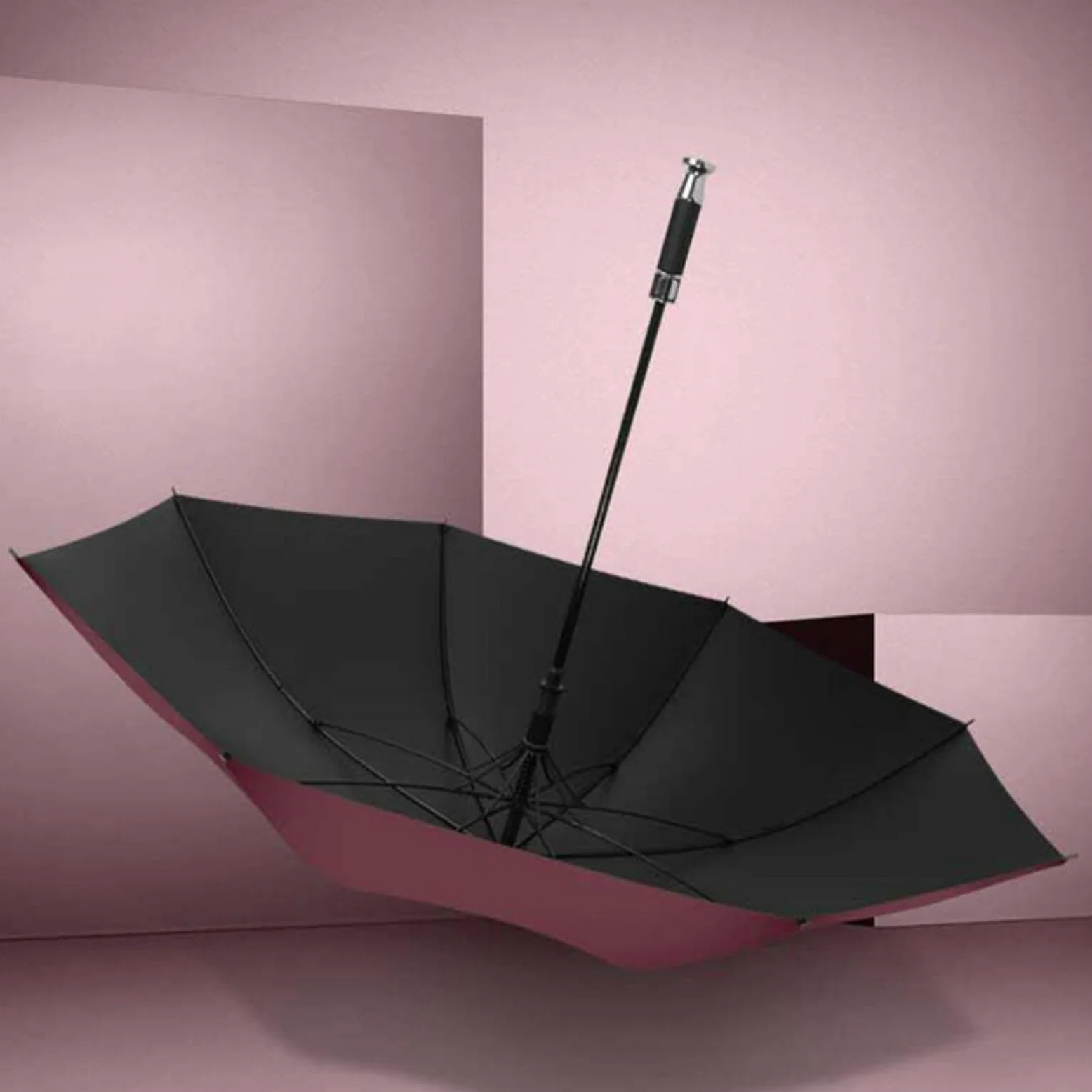2022 Luksusowy parasol golfowy z pełnym włóknem Automatyczny długi uchwyt Business Fibre Sraight Parasol Dostosowane logo (czerwony)