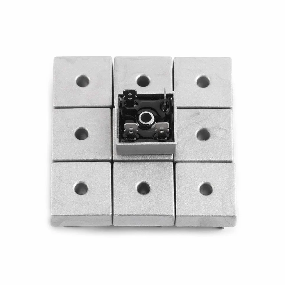 10 sztuk KBPC5010 50A 1000V Heavy Duty metalowa obudowa elektroniczny jednofazowy diodowy mostek prostowniczy opakowanie wielokrotnego użytku socialme-eu