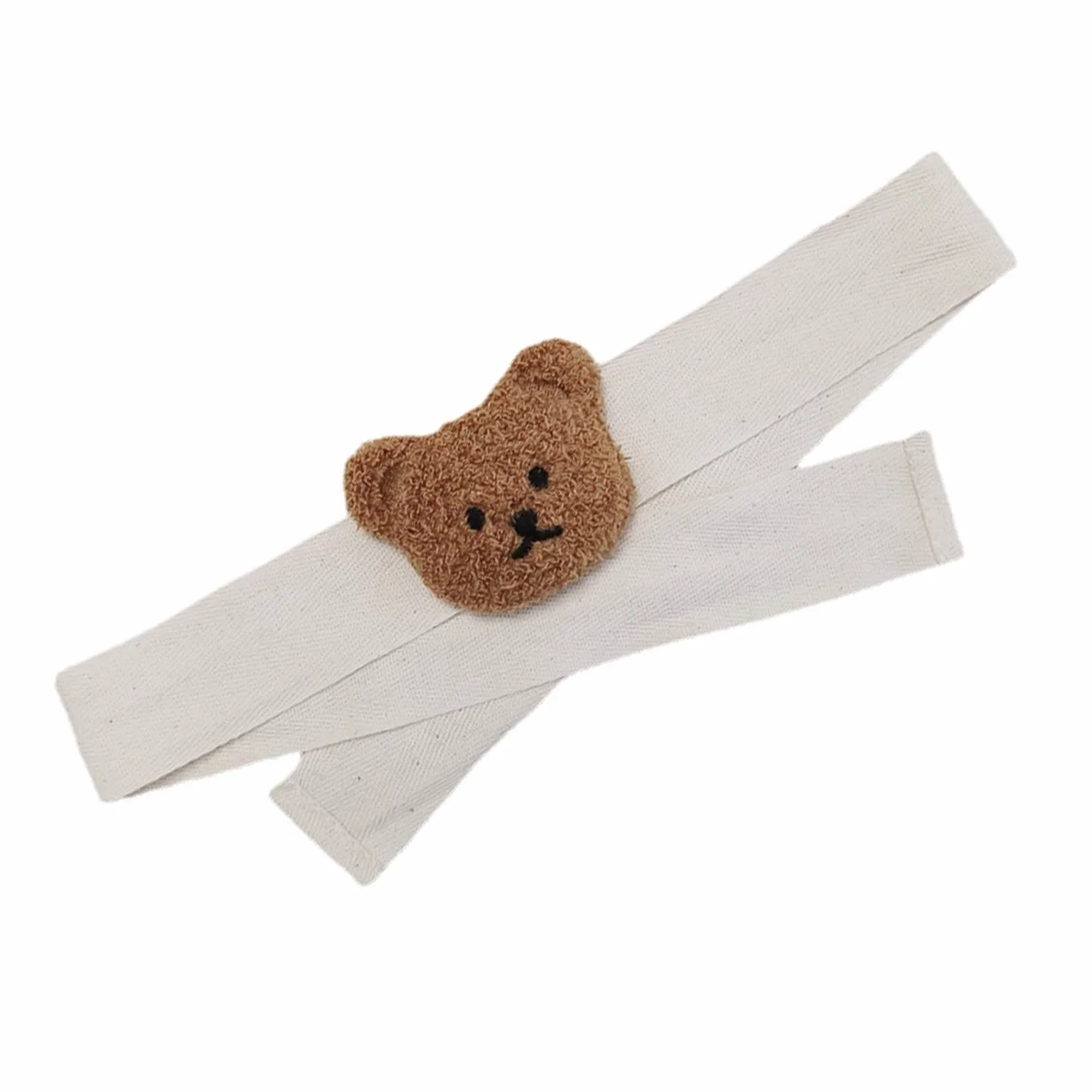 Opaski do Zasłon, Haftowana Głowa Misia Stereo, Lina do Zasłony, Pluszowy Miś Dekoracyjny Liny Krawaty do Zasłon Dekoracja Pokoju Dziecięcego, Akcesoria do Sypialni w(Brązowy niedźwiedź)