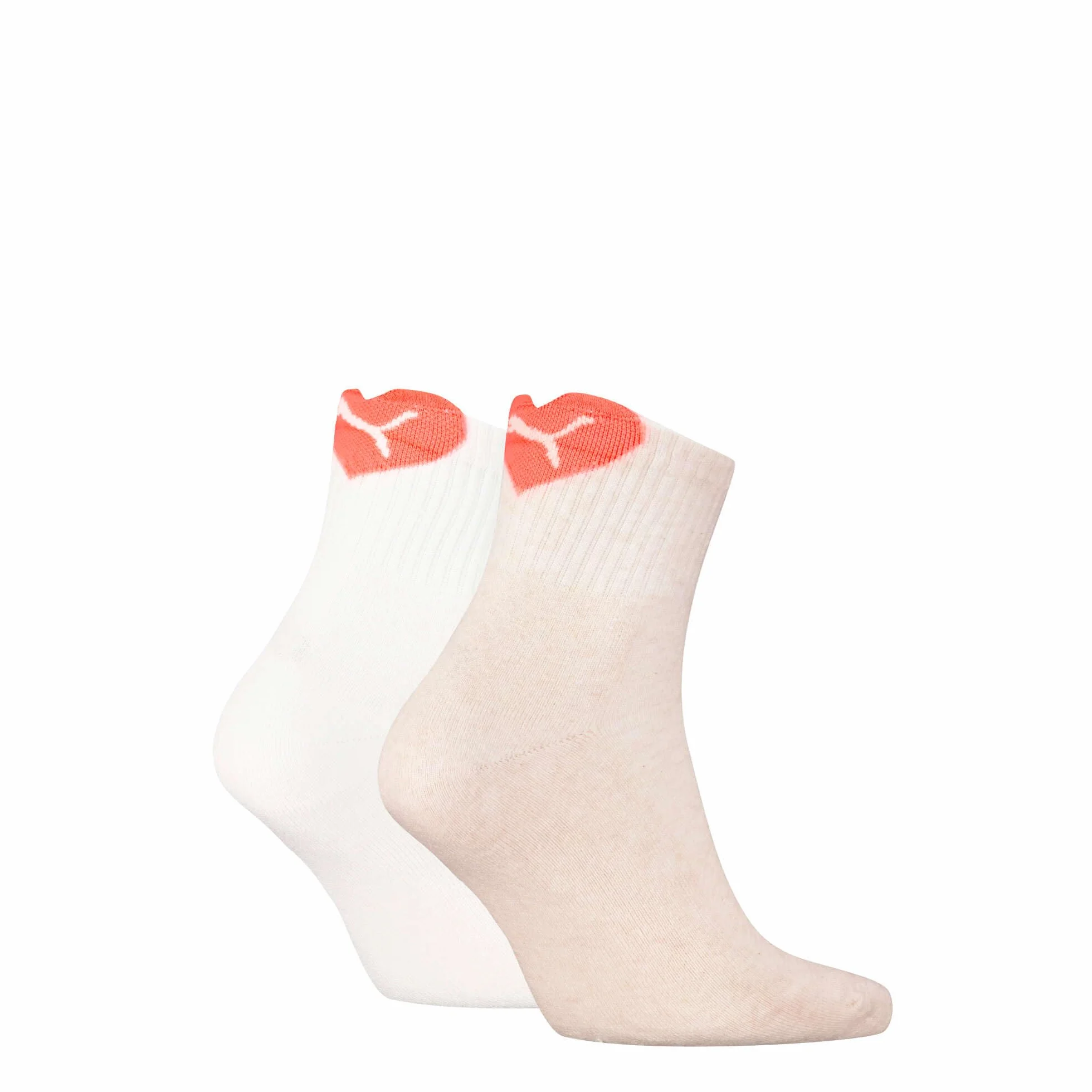 PUMA Women Heart Logo Crew Socks 2 szt, Owsianka/White/Peach, 39-42 EU