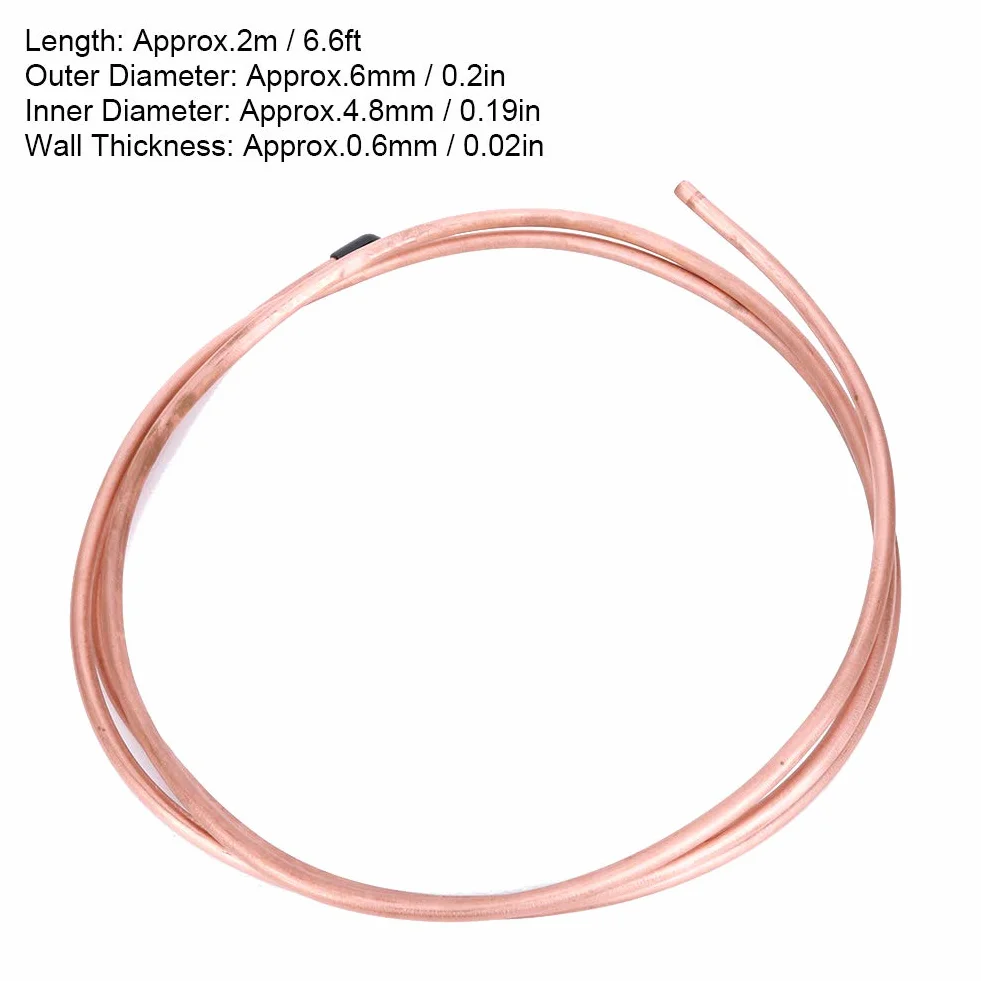 Rura Miedziana 4,8 Mm Rurka 6 Mm C1100 do Rury T2 Kabel do Rur T2 2M Od