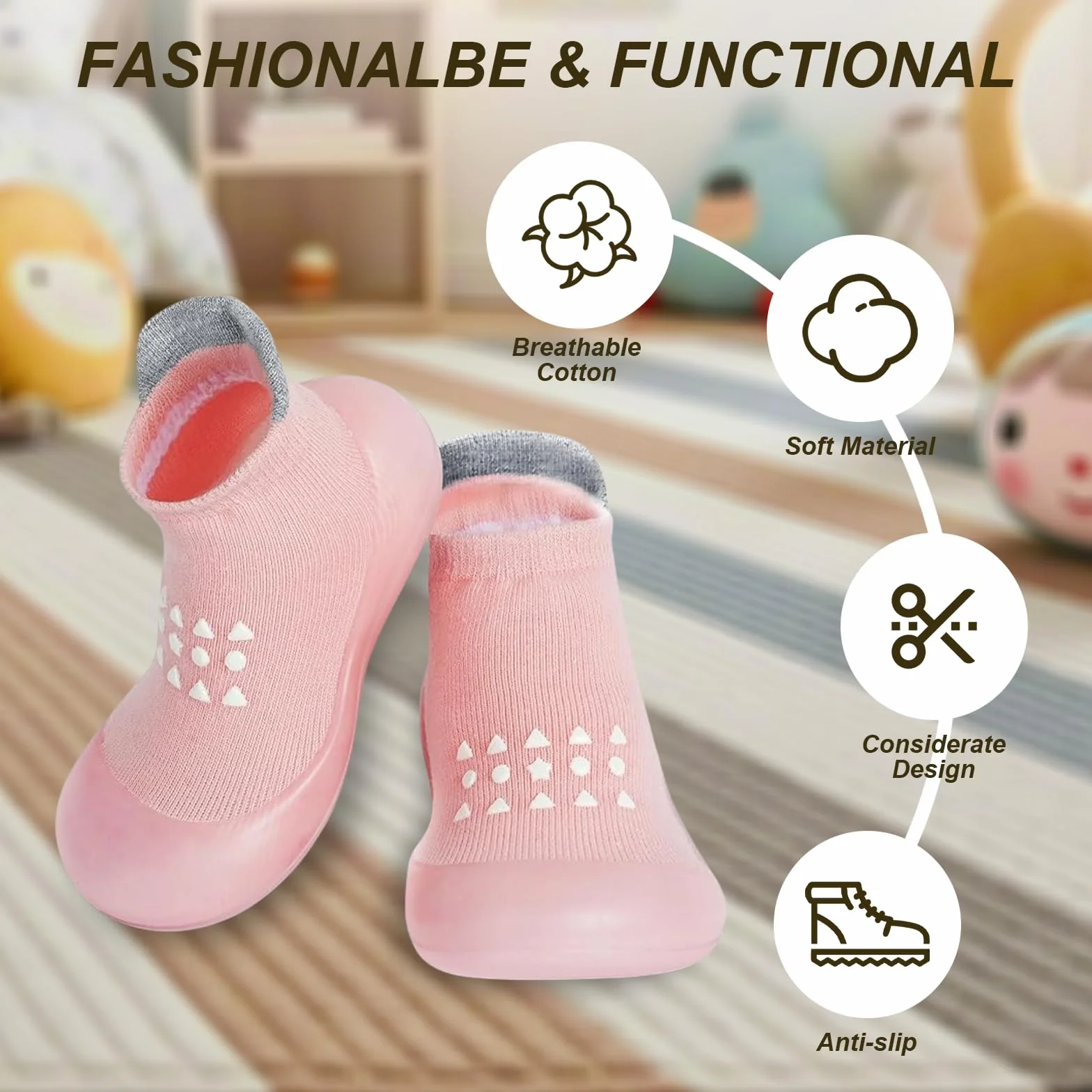 flintronic Buty do raczkowania dla niemowląt, buty do nauki chodzenia dla dzieci, antypoślizgowe, dla dziewcząt i chłopców