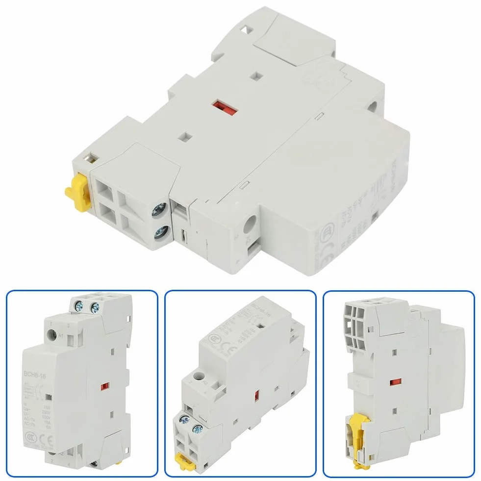 2P 16A 220V/230V HZ DIN Rail Stycznik domowy AC uniwersalny, normalnie otwarty uchwyt na szynę DIN