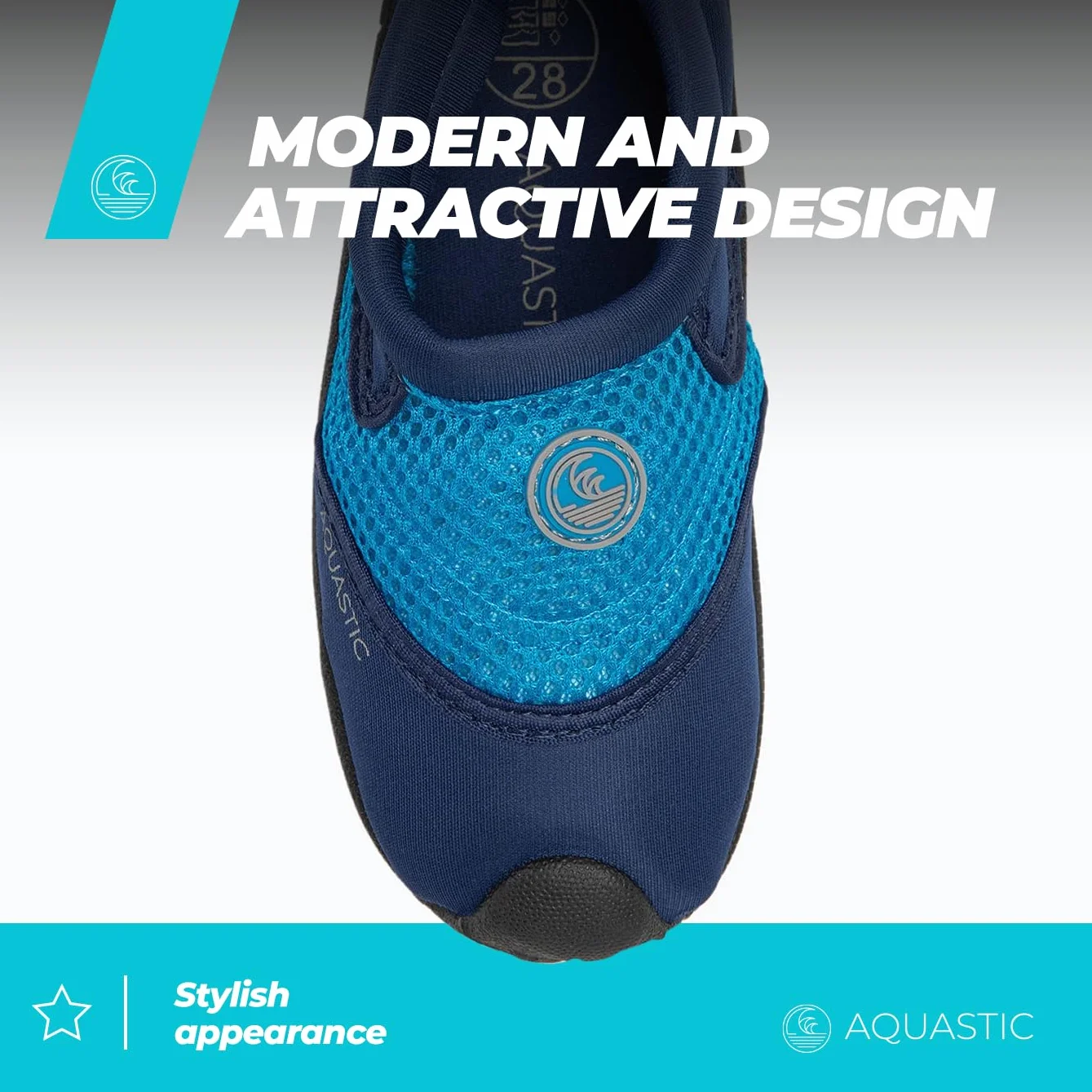 AQUASTIC Buty do Wody KEA JR dla Dzieci Wsuwane Antypoślizgowe TPR