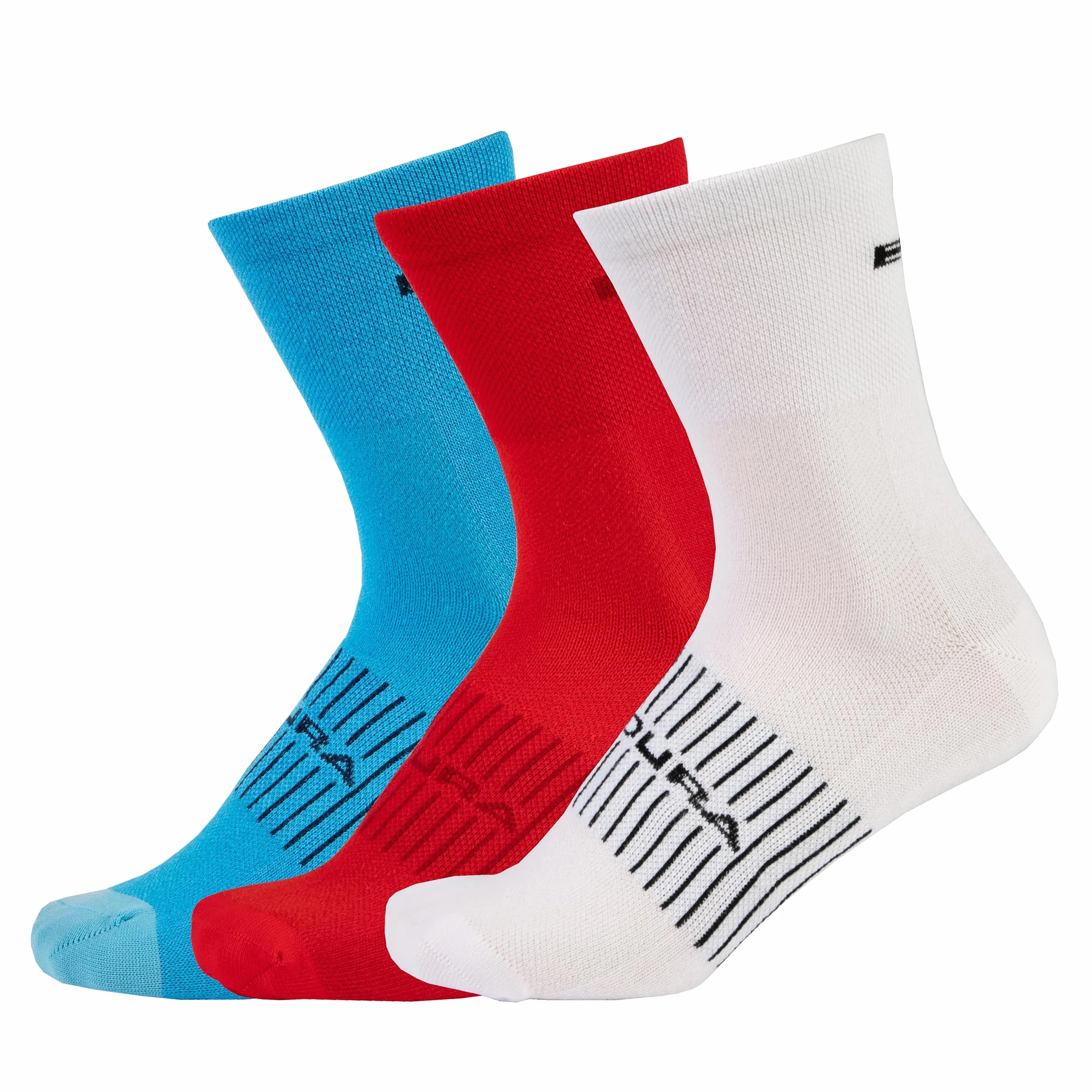 Canterbury Coolmax® Race Socks 3-Pack Lightweight Moisture Wicking Athletic Crew Socks for Cycling