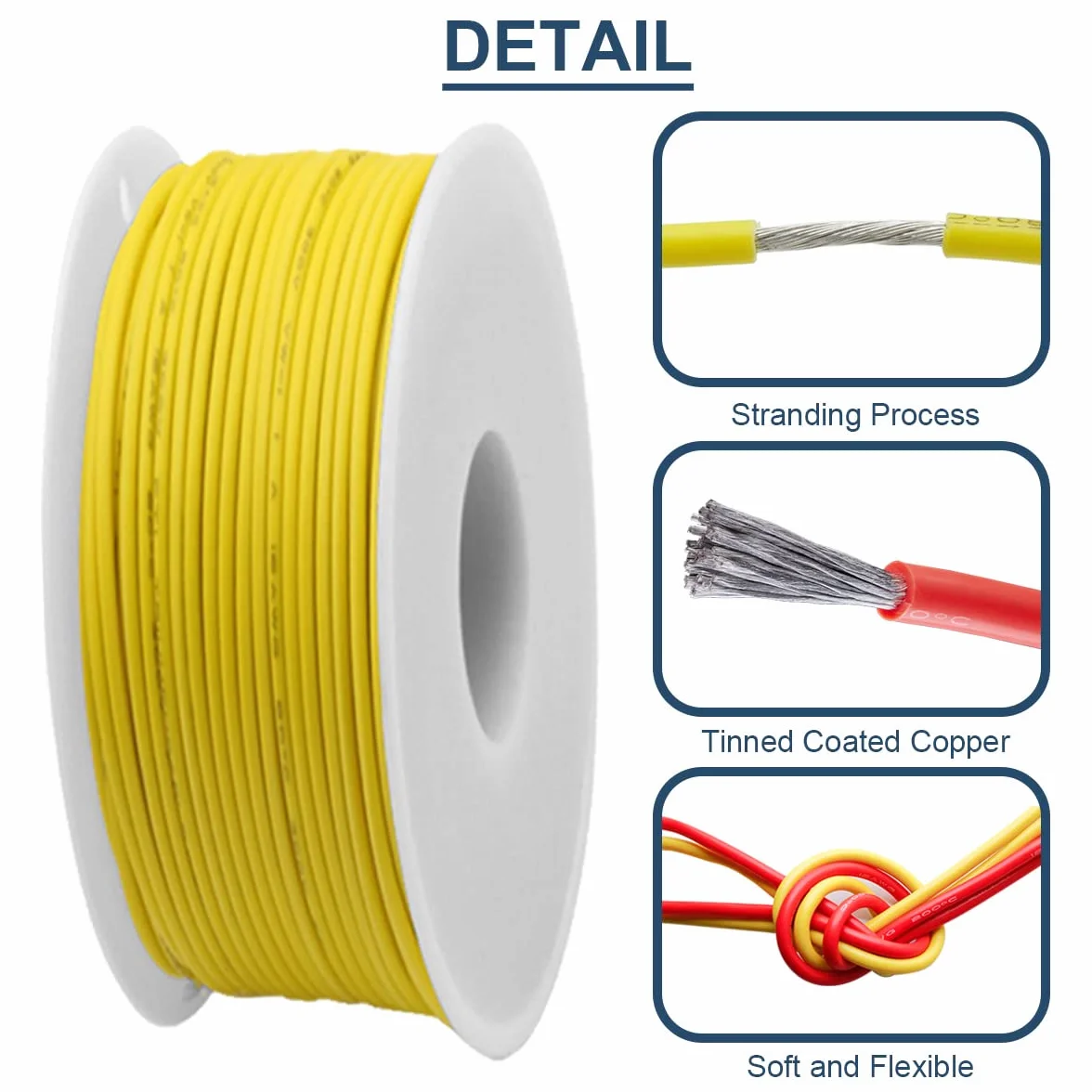 Przewód silikonowy 30 600 V 30 AWG 3 kolory ocynowane przewody miedziane 3 kolory (czarny, czerwony, żółty) 7m/23ft Każdy kabel elektryczny zestaw kabli połączeniowych do drukarki 3D