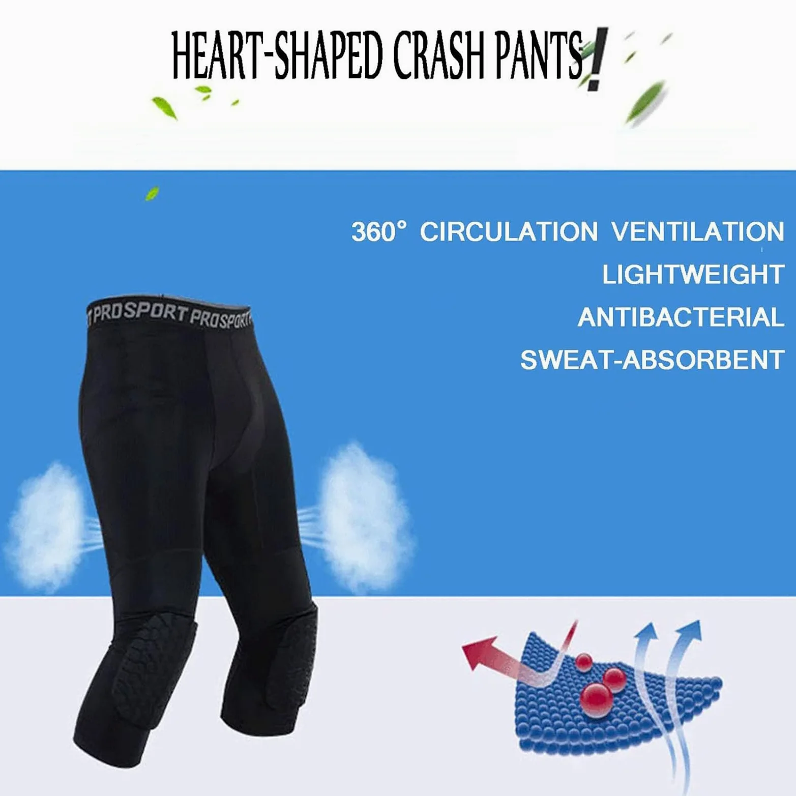 Spodnie do koszykówki z ochraniaczami na kolana, spodnie kompresyjne 3/4 ochraniacze na kolana legginsy Capri Legginsy, antykolizyjne, fajne i suche legginsy, legginsy Capri, piłka nożna, koszykówka,