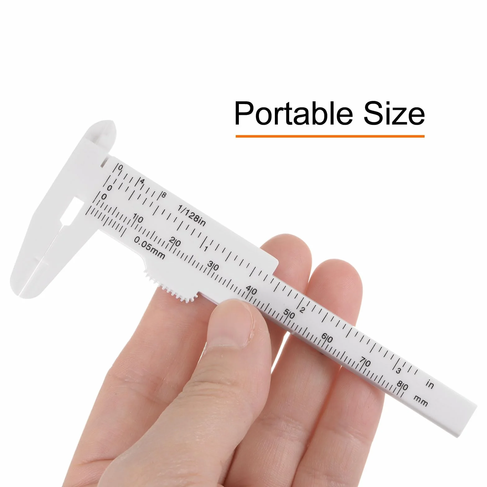 QUARKZMAN 10 szt. mini plastikowa suwmiarka 80 mm 3" suwmiarka przenośna linijka narzędzie pomiarowe (metryczne/cale) biała