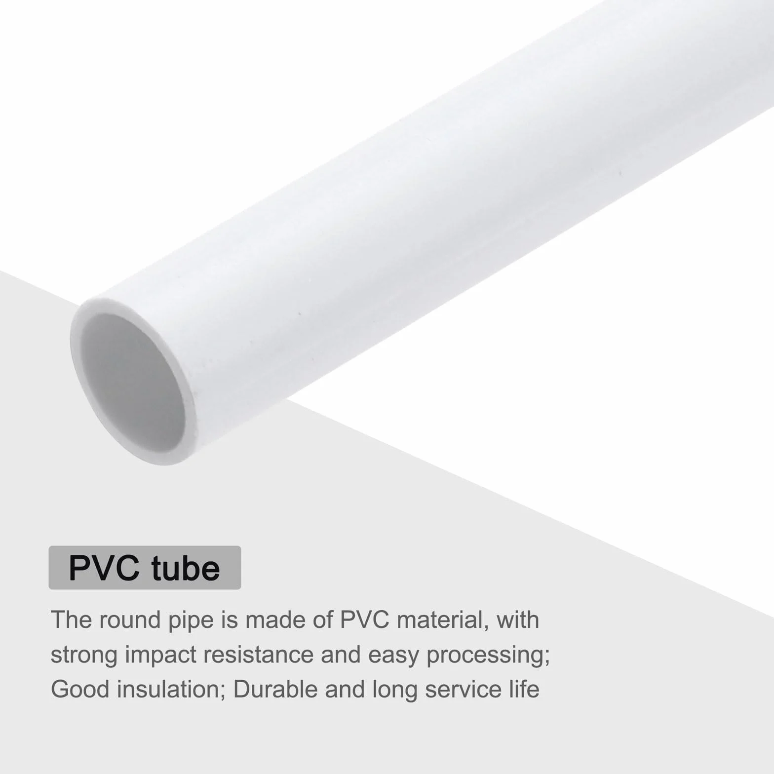 QUARKZMAN Sztywna rura PVC okrągła rura okucia 10 mm Id 12 mm od 9 "Długość biała wysoka wytrzymałość na wąż wodny, rzemiosło, osłona kabla