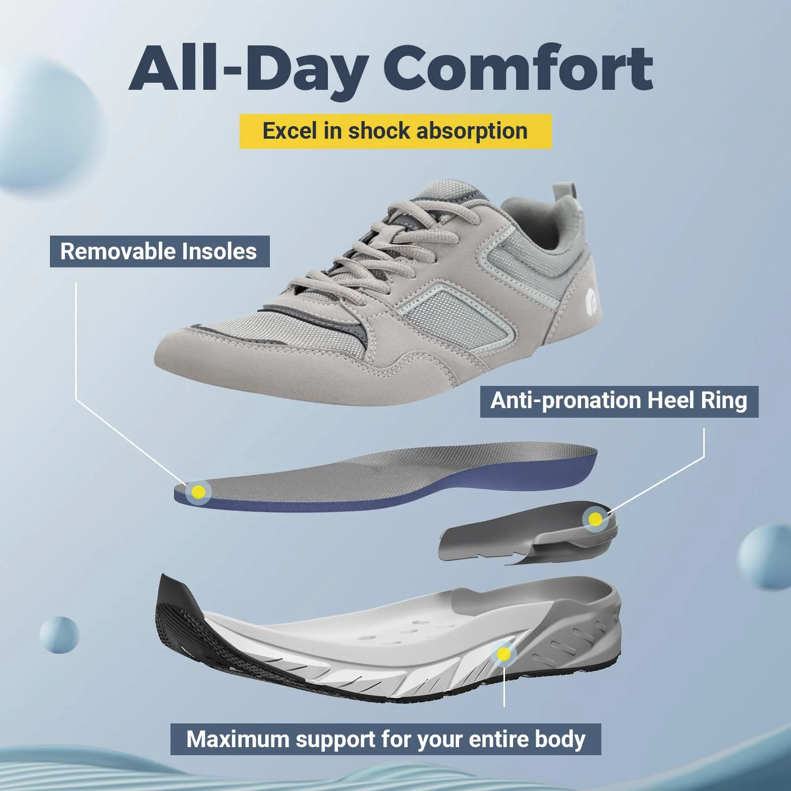 FitVille Buty do biegania Męskie Extra Wide Trampki Oddychające Sportowe dla Szerokich Stóp
