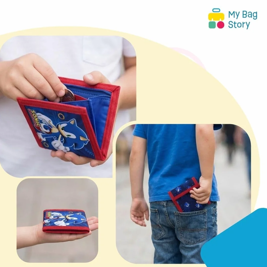 mybagstory - Portfel dla dzieci - Dziewczynka - Chłopiec - Dla Dzieci - Szkoła - Przedszkole - Opieka dzienna - Wakacje - 10 cm, Sonic - Niebieski, enfant, Klasyczny