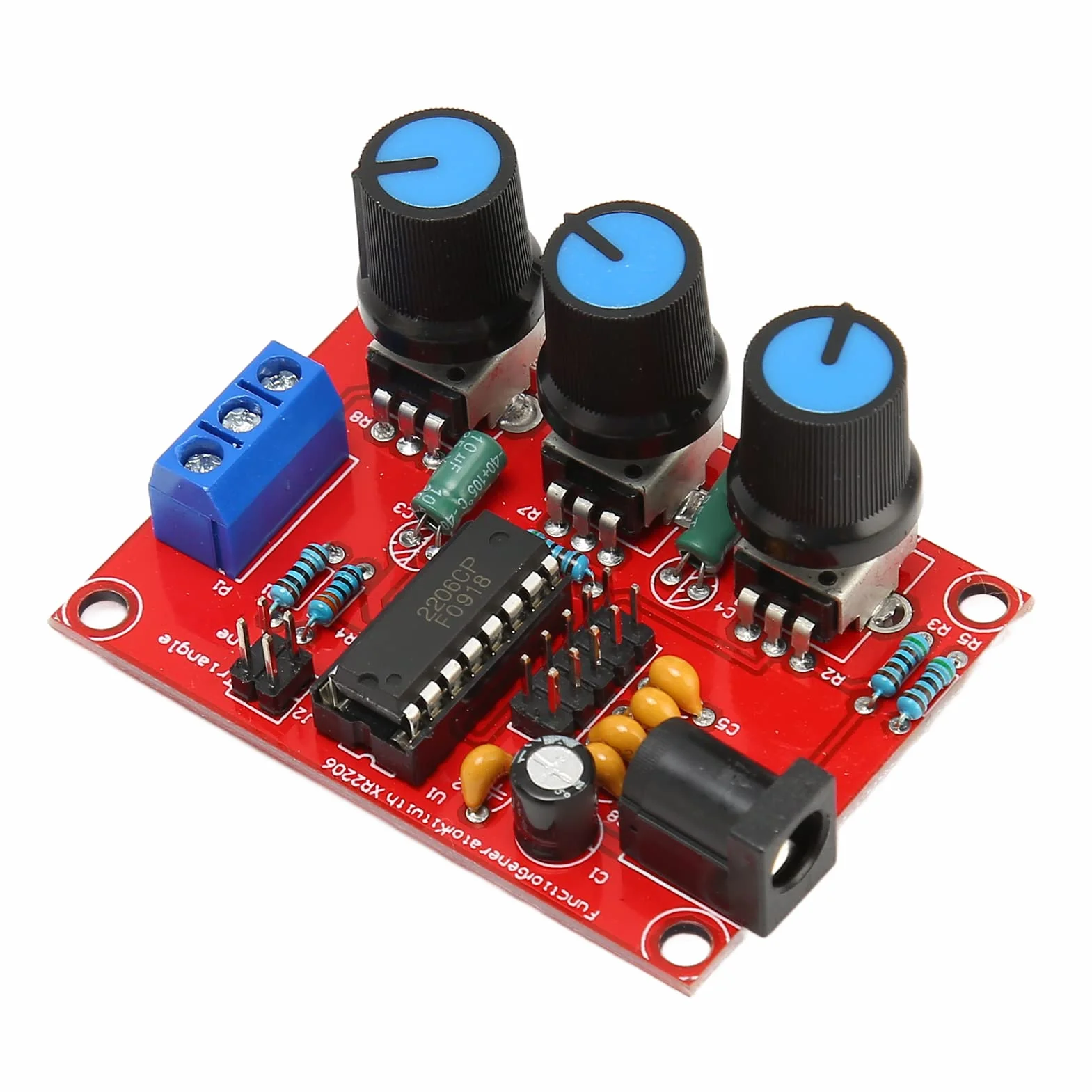 Zestaw Generatora Sygnału, XR2206 Precyzyjny Generator Sygnału Funkcji Moduł Częstotliwości Wyjście Trójkąta Sinusoidalnego Kwadrat 1Hz-1MHz Generator Sygnału Wejściowego 9-12V DC
