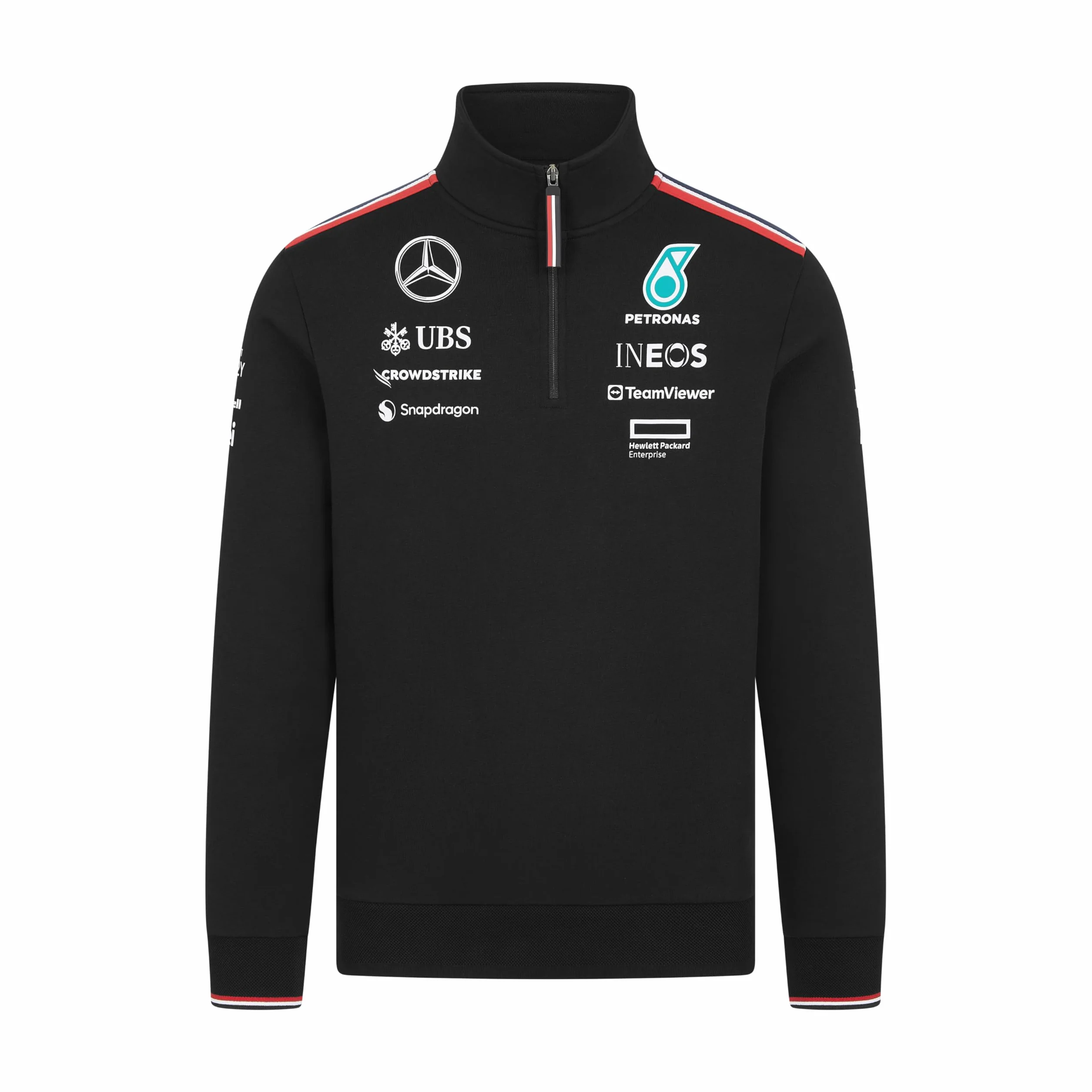 Mercedes AMG Petronas F1 Męski sweter z zamkiem błyskawicznym 2024 - czarny