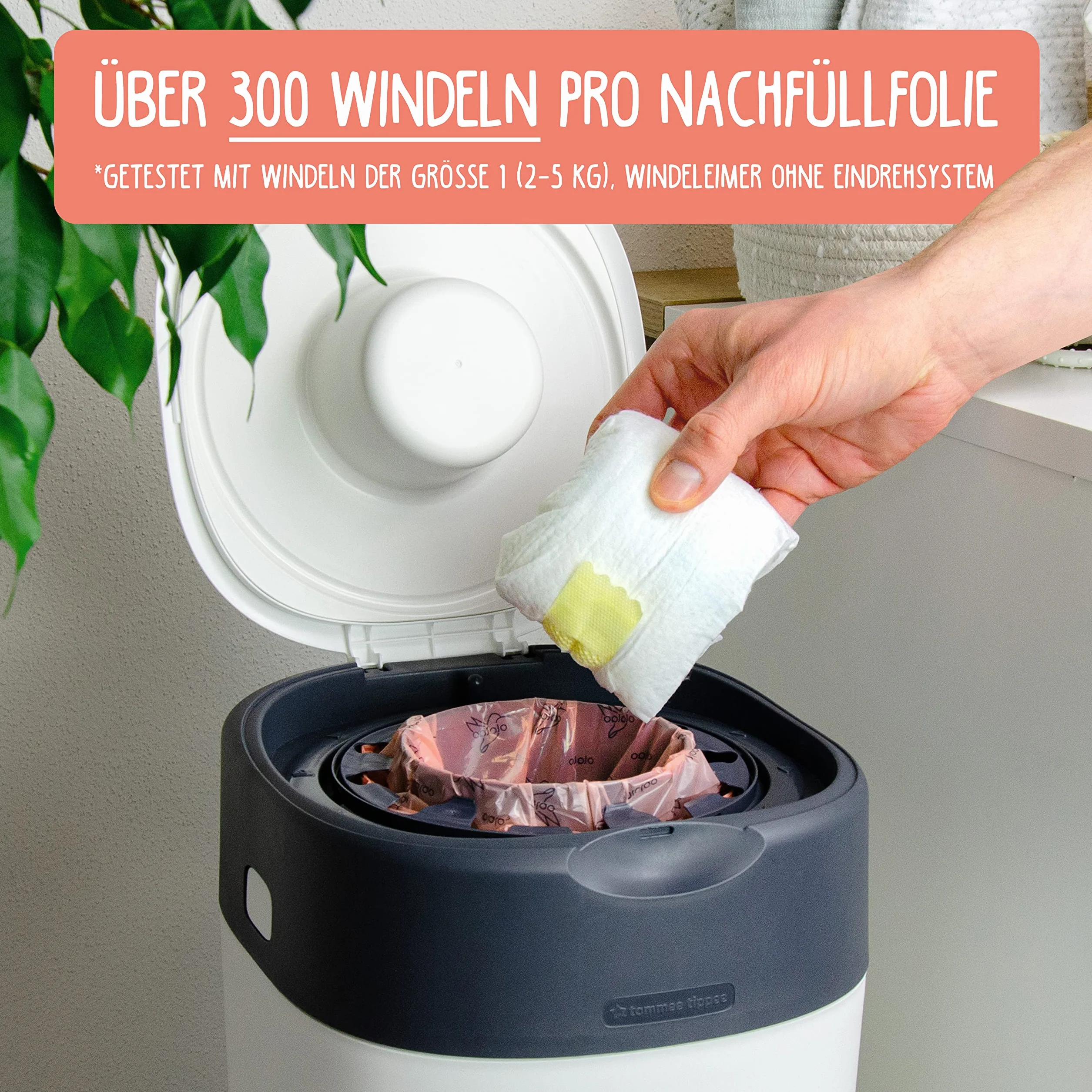 Folia uzupełniająca do wiaderek na pieluchy, 16 sztuk – kompatybilna z kasetami uzupełniającymi firmy Tommee Tippee Twist & Click i innymi (16 sztuk)
