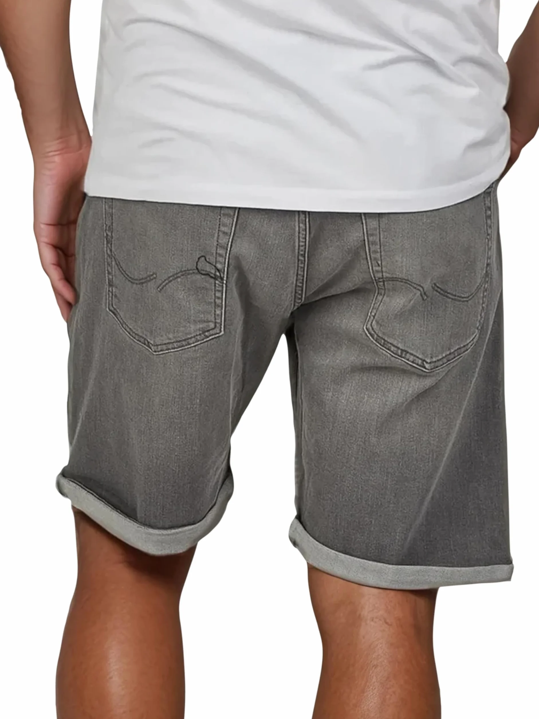 JACK & JONES JJIRICK krótkie spodenki jeansowe męskie, strecz, krój regularny, krótkie spodnie, bermudy, letnie, dżinsowe, jednokolorowe, czarne, niebieskie, S, M, L, XL, XXL