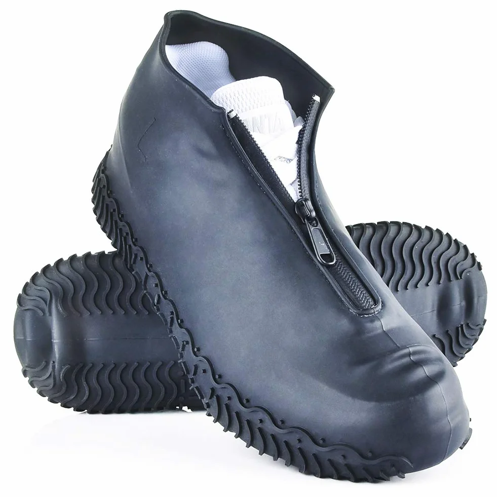 Wodoodporne pokrowce na buty, silikonowe pokrowce na buty wielokrotnego użytku ze wzmocnioną podeszwą antypoślizgową, na deszczowe i śnieżne dni dla mężczyzn, kobiet