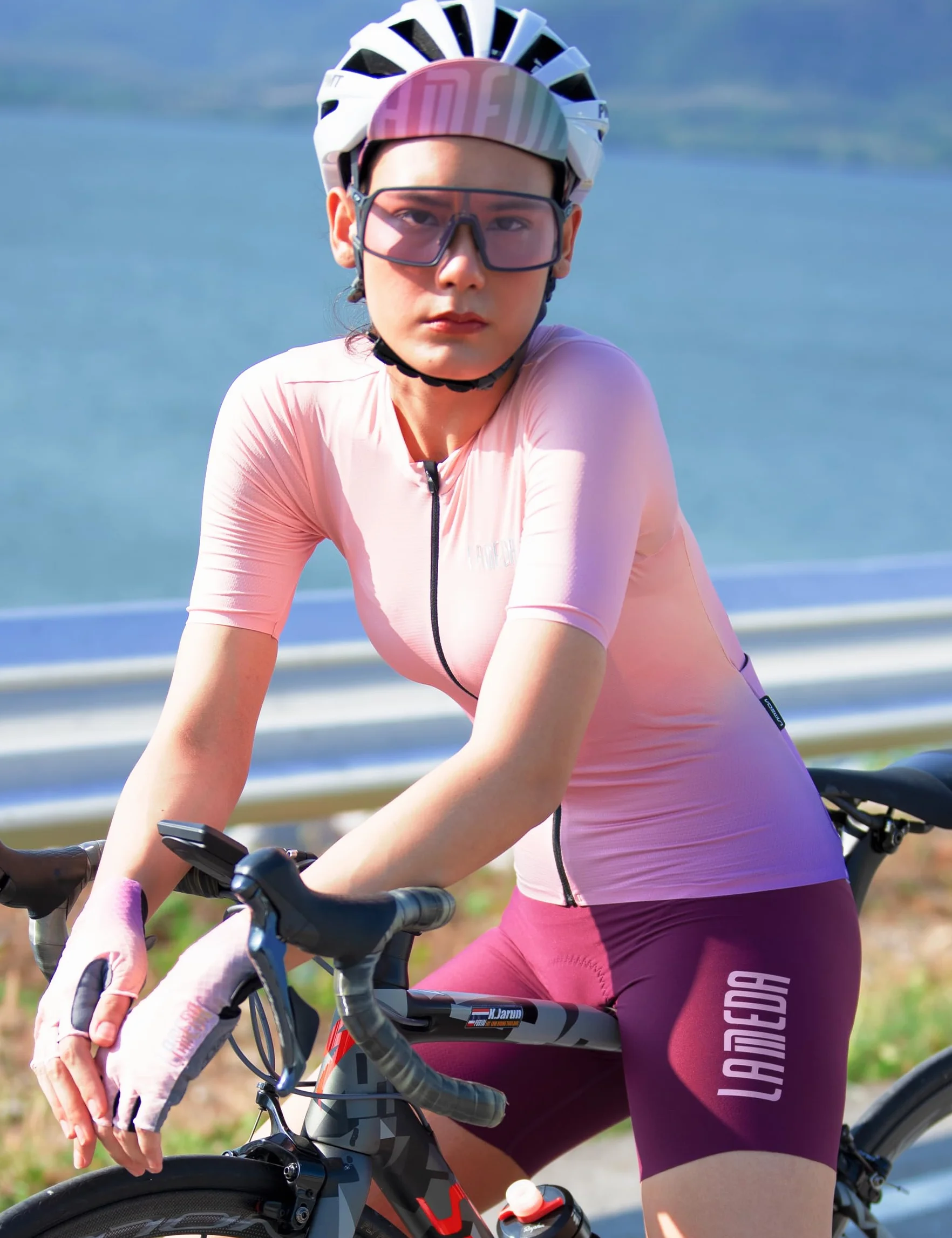 LAMEDA Damskie spodenki rowerowe na szelkach rower szosowy oddychające spodenki na szelkach dla kobiet rower górski XY891