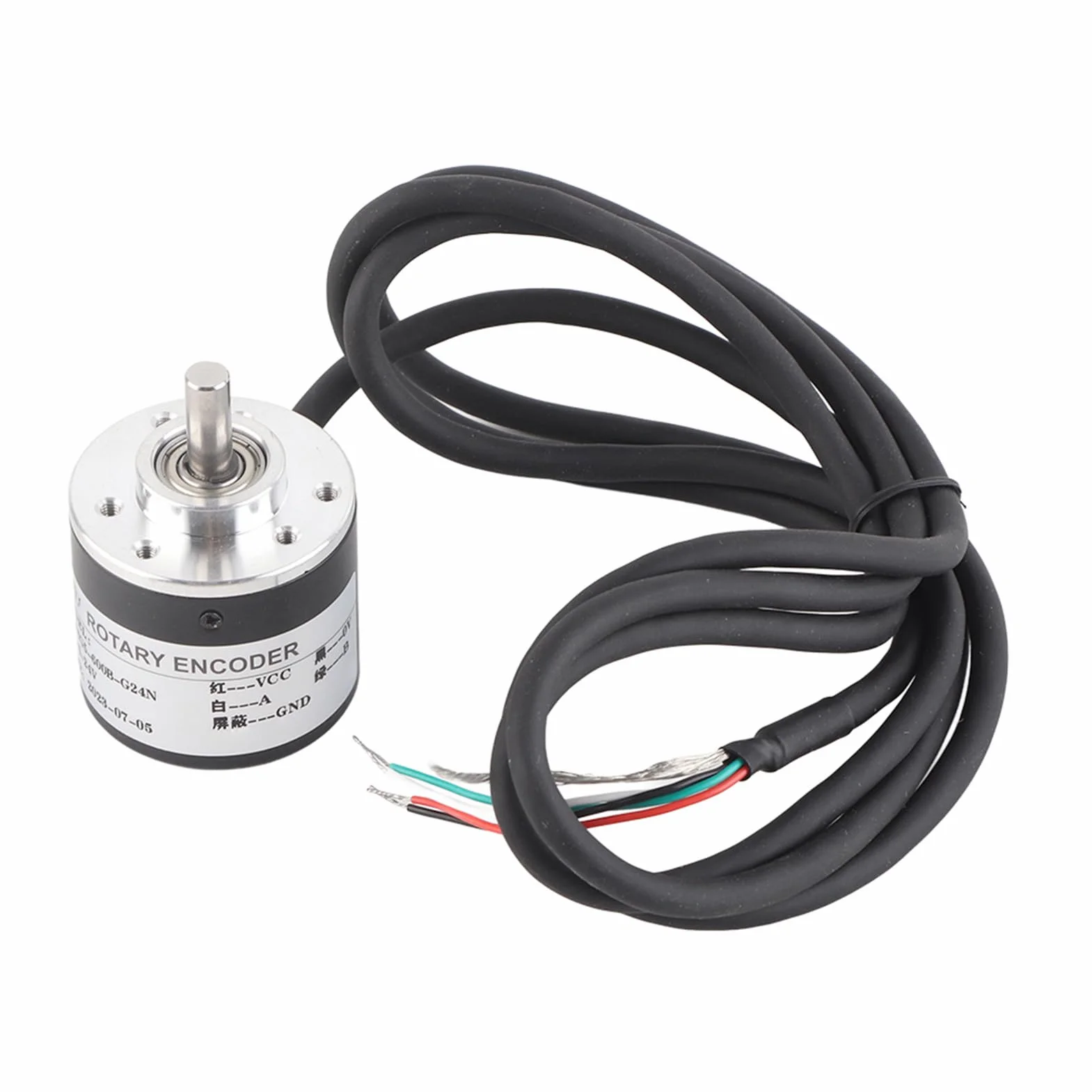 600P/R przyrostowy enkoder obrotowy, 2-fazowy fotoelektryczny enkoder 5 V-24 V, trzon 6 mm enkoder szerokie napięcie zasilacze