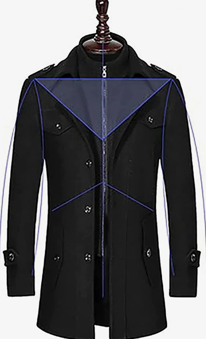Biznesowa Kurtka Slim Fit Plus Bawełniana Podszewka Gruba Odliczenie Outdoor Wiatroodporny Płaszcz Outdoor Men Ciepły Wełniany Płaszcz, Odpinany Podwójny Kołnierz Groch Coats Casual Winter