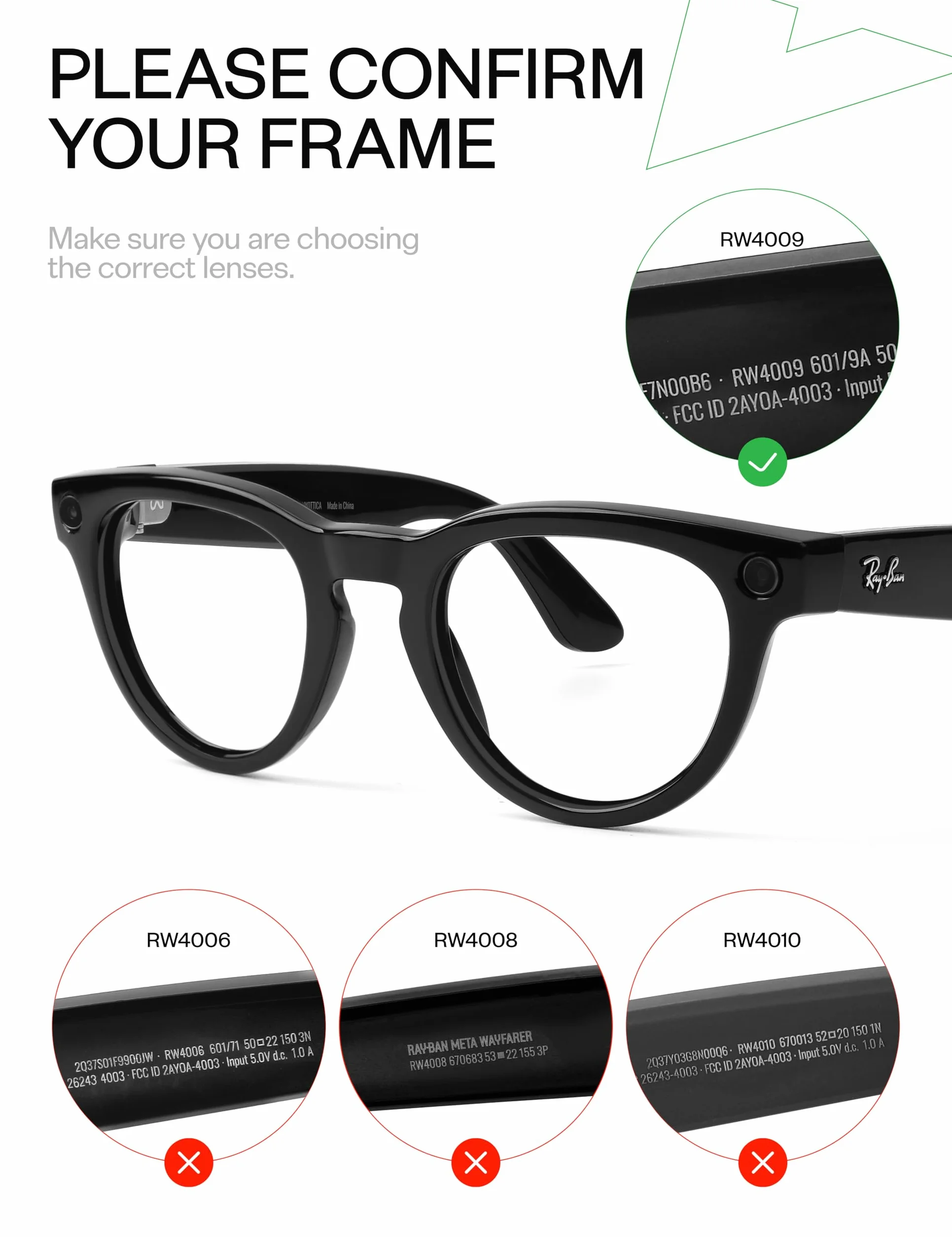 Zamienne soczewki do Ray-Ban Meta Headliner RW4009 50 mm