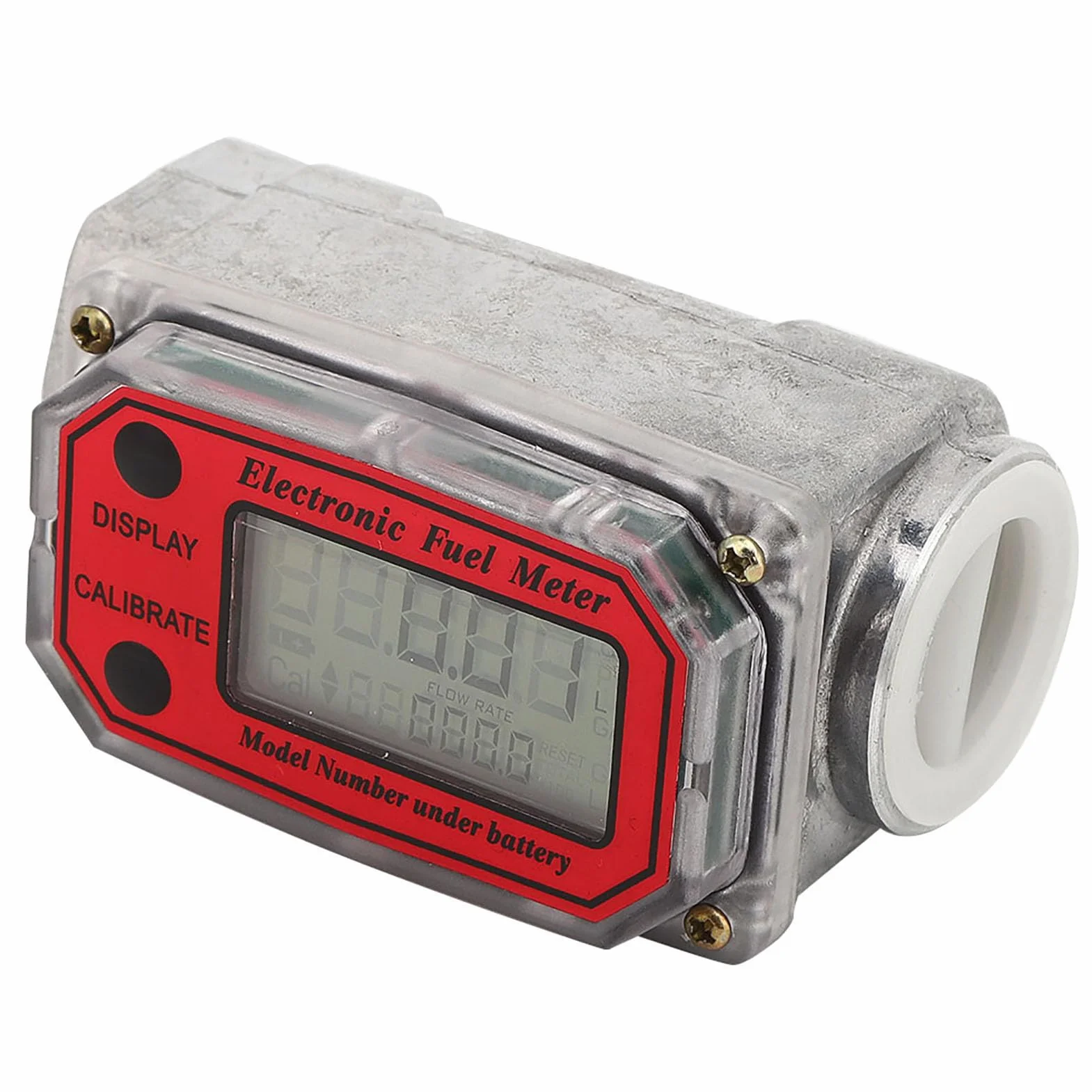 Miernik Turbiny Mini Cyfrowy Przepływomierz Turbinowy Przepływomierz Oleju Napędowego 15-120L 1 NPT (Czerwony LLW-25)