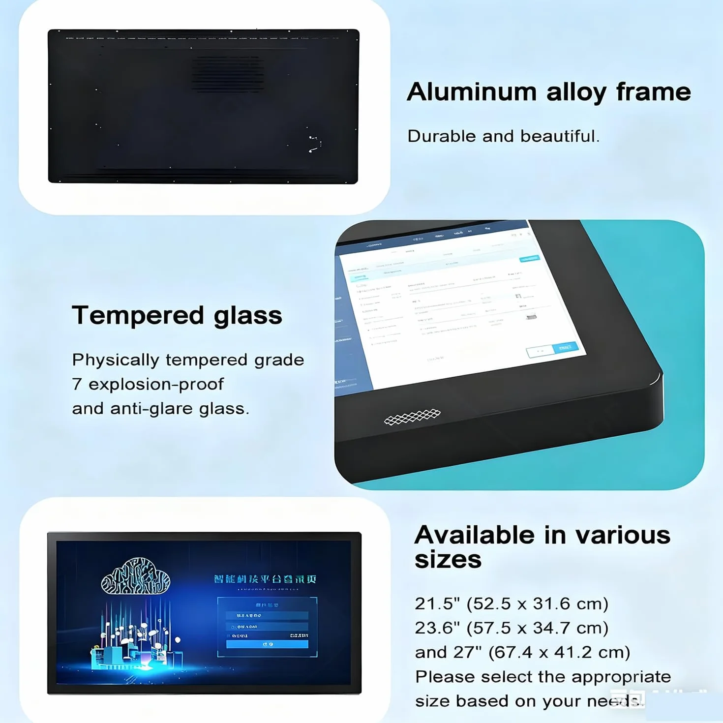 Wyświetlacz Cyfrowy Do Reklamy 27" Smukły Bezramkowy Komercyjny Monitor LCD