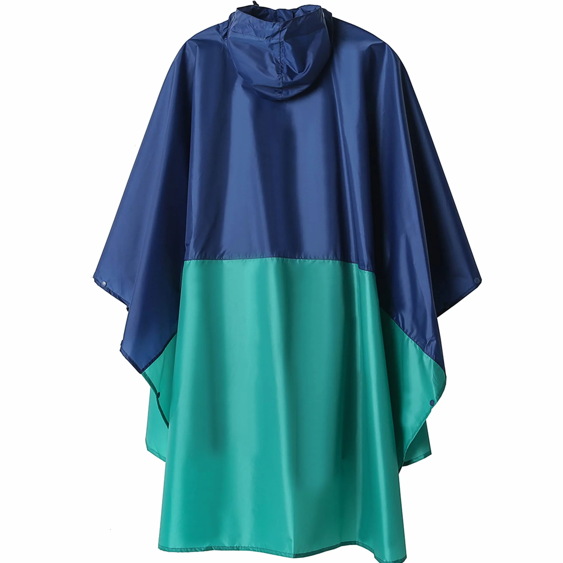 SaphiRose Rain Poncho Raincoat Hooded for Adults Women with Pockets Green-Blue