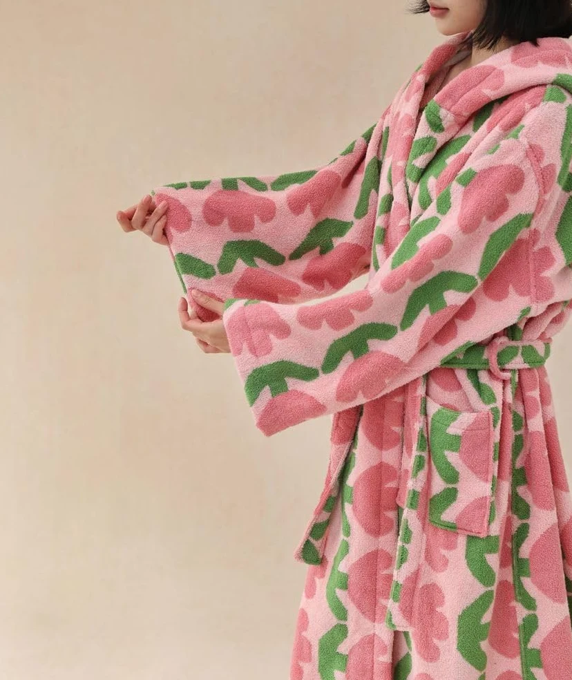 Damski szlafrok frotte, bawełniany szlafrok z kapturem, chłonny, gruby, długi szlafrok do spa, zimowy szlafrok pluszowy,A,One Size