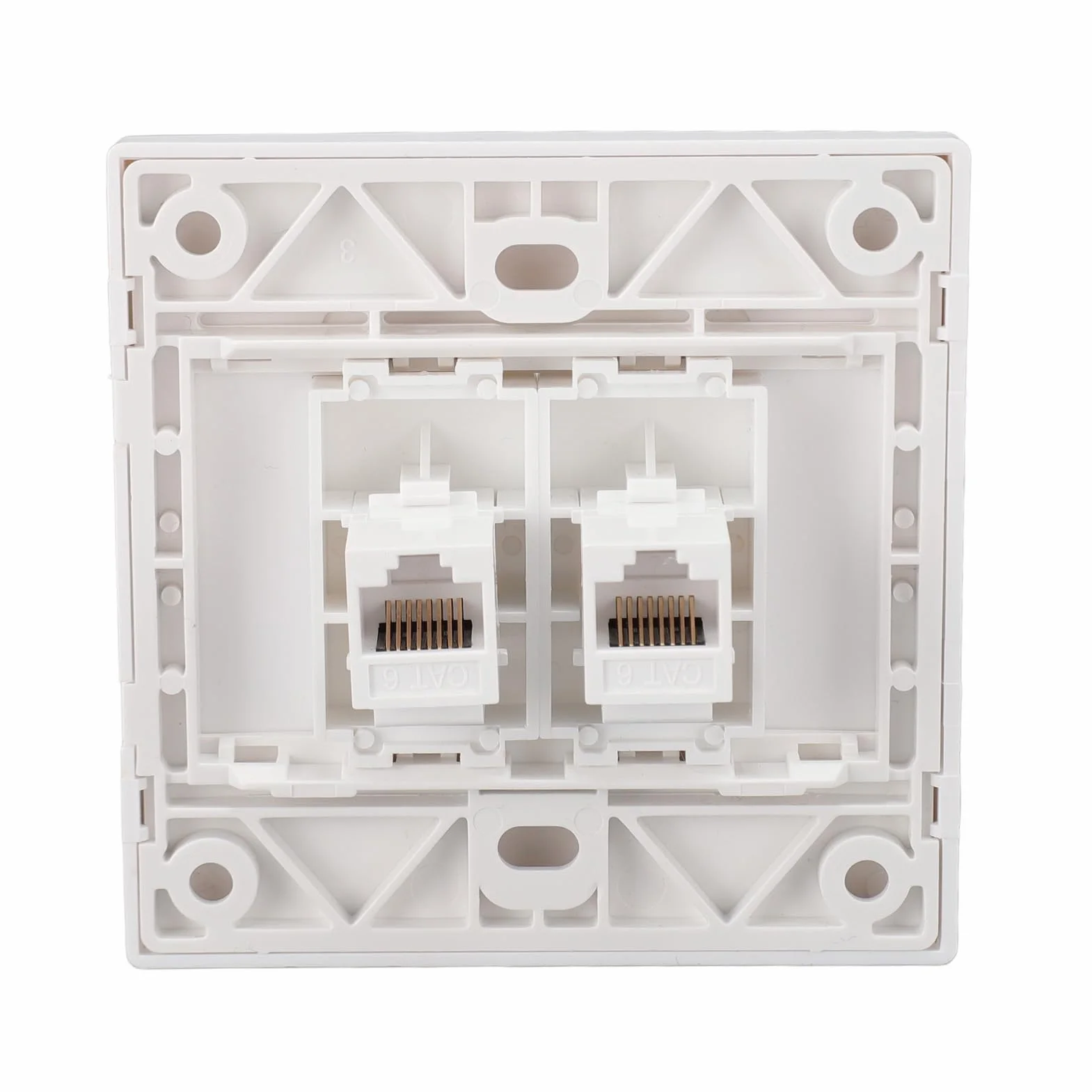 2-portowa Płyta ścienna Ethernet, Gniazdko ścienne Ethernet Cat 6, Wyjmowane żeńskie i żeńskie, Płyta ścienna Ethernet Keystone do urządzeń Ethernet Cat5 Cat5e Cat6 Cat6a