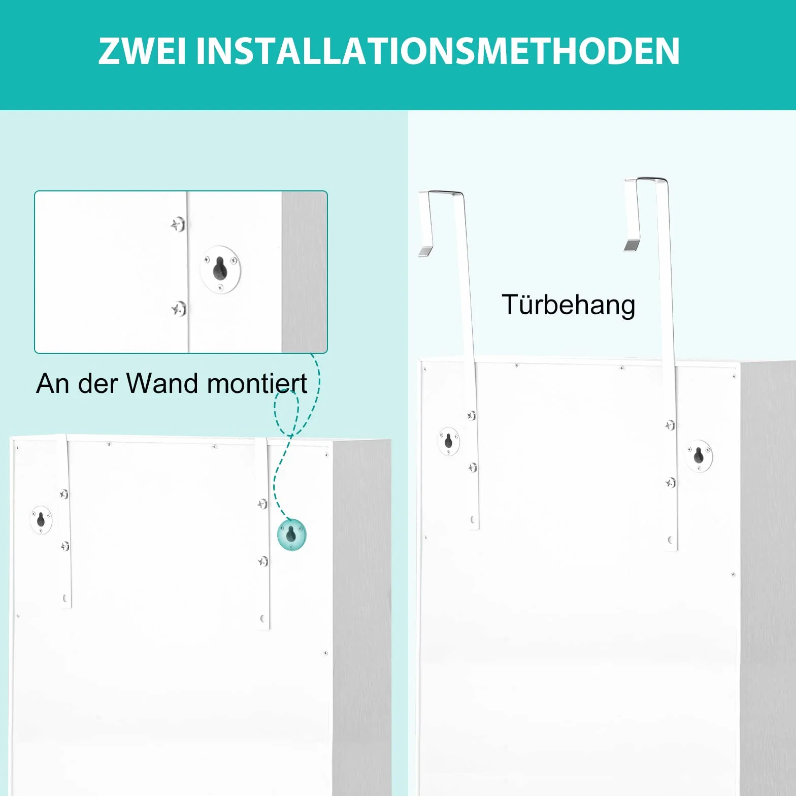 COSTWAY szafka na biżuterię z oświetleniem LED, półka na biżuterię z lustrem na całe ciało, szafka z lusterkiem z 4 szufladami, 4 półki na biżuterię i kosmetyki, szafka do montażu na drzwiach i