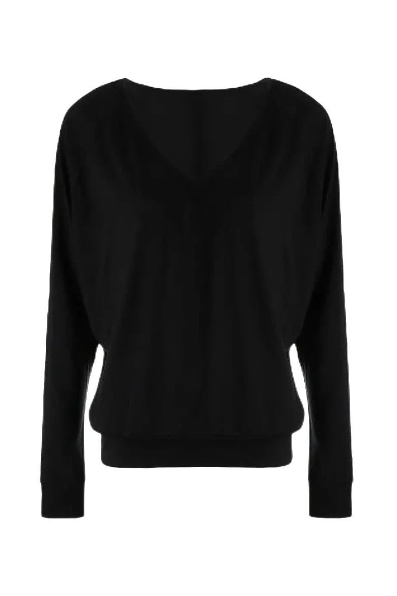 Damska Bluzka z Wełny Merino 100% – Rękaw Nietoperz, Dekolt w kształcie V, Oddychająca Bluzka Termoaktywna Premium, Ultrafine 17,5 Micron, Całoroczna (DE/NL/SE/PL, Alfa, M)
