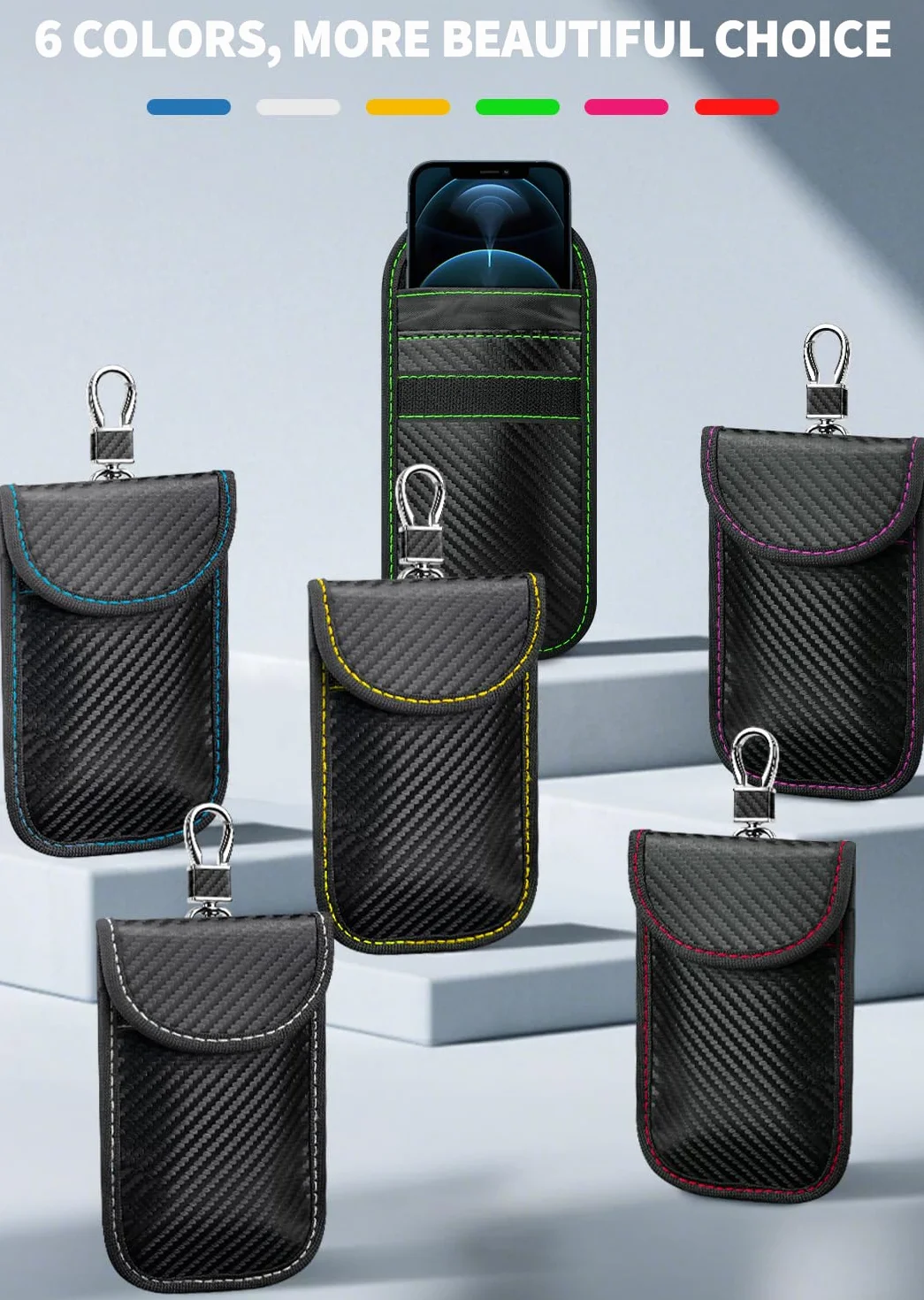2024 Faraday Bag osłona kluczyka, 2 szt. etui ochronne na klucze RFID, ochrona przed kradzieżą