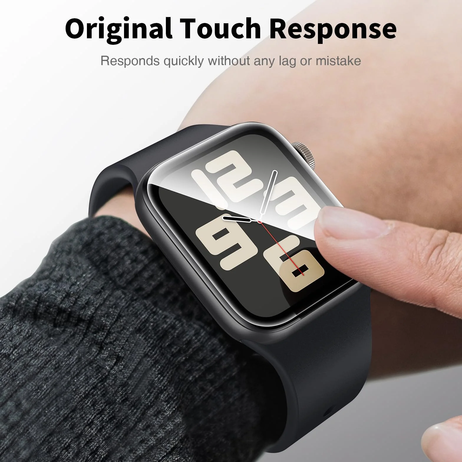 LK 8 sztuk folii ochronnej do Apple Watch Series SE3/SE2/SE/6/5/4 44 mm folia ochronna na wyświetlacz, pełne pokrycie, bez pęcherzyków powietrza, pełne pokrycie, wysoka jakość HD, elastyczna i odporna