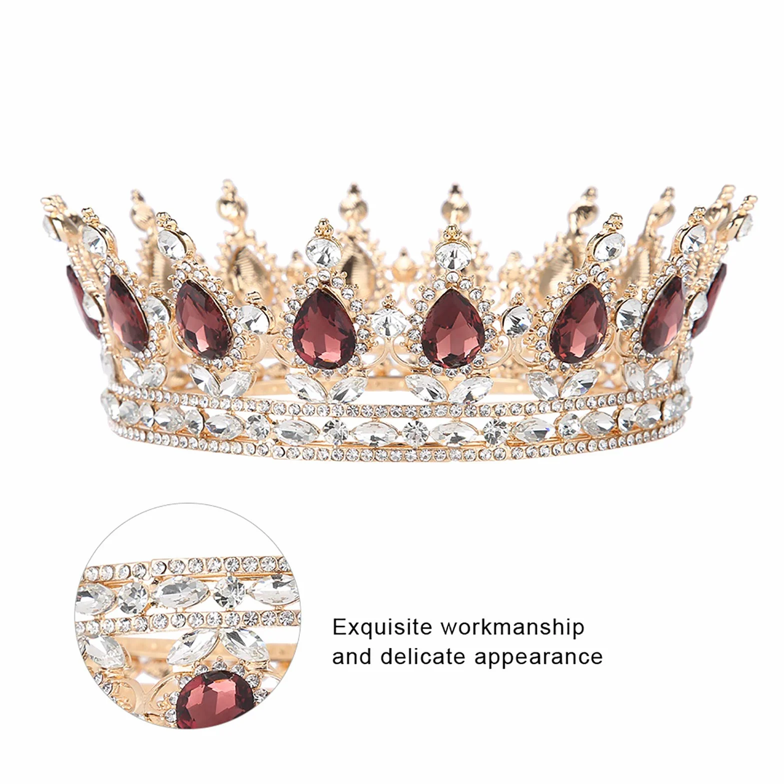 Korona dla dorosłych i panny młodej, tiara ozdoba do włos, [Stop metali], stras.
