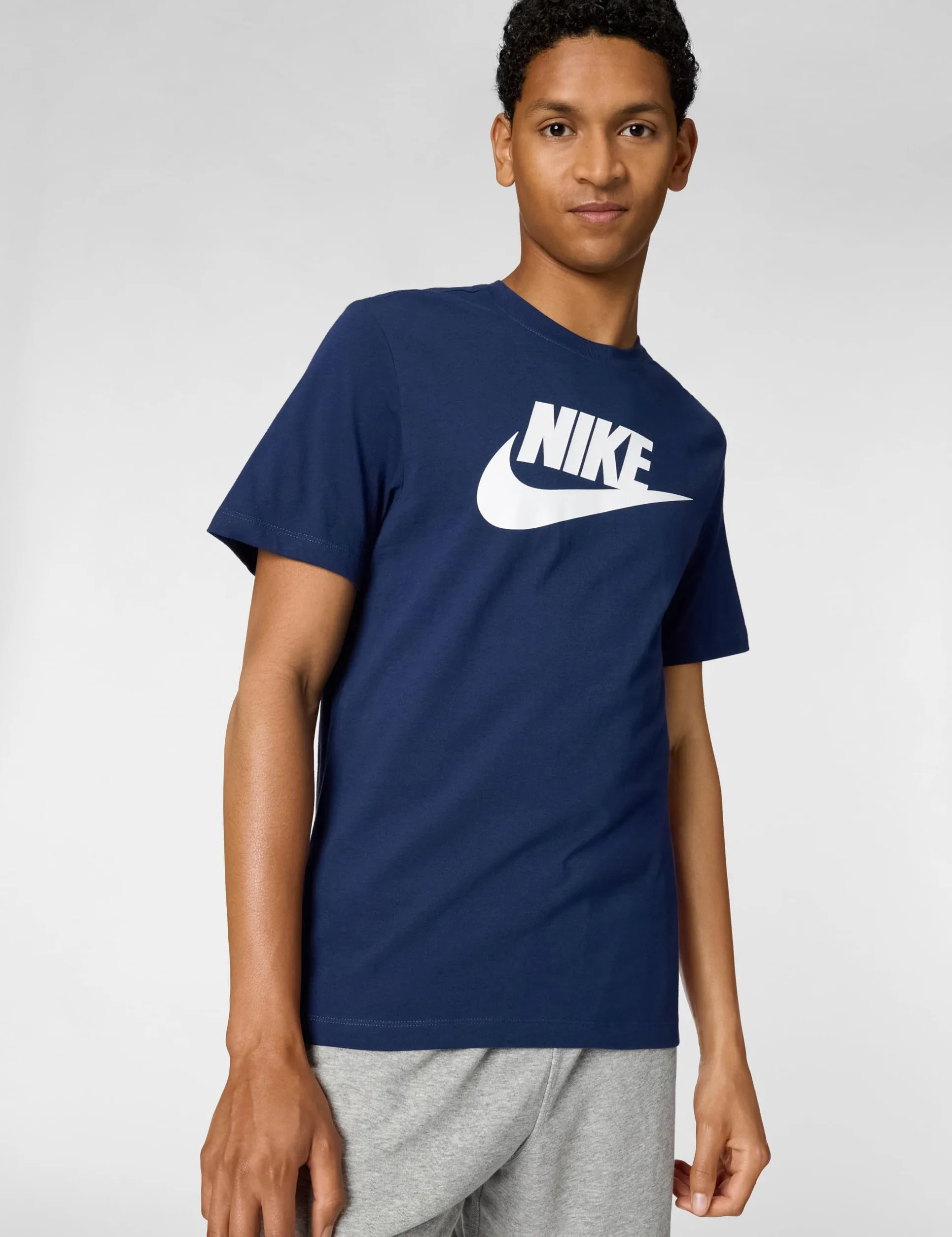 NIKE Męska koszulka M Nsw Icon Futura, Midnight granatowy/biały, XXL