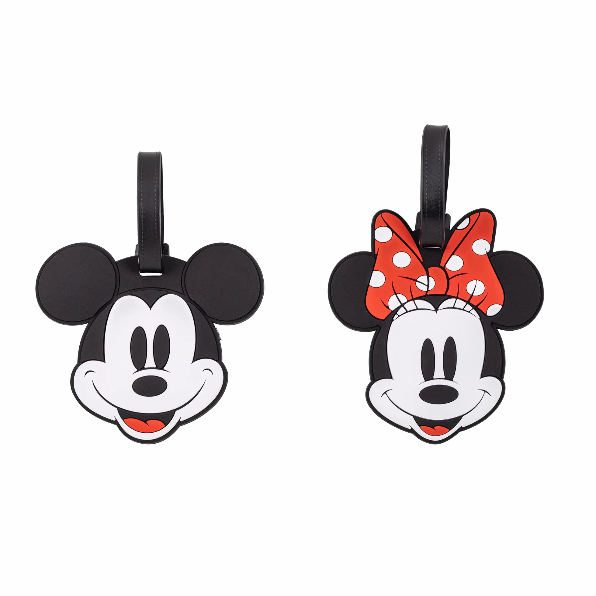 Peers Hardy - Disney Myszka Miki i Minnie, czerwono-czarny, 2-częściowy zestaw etykiet bagażowych