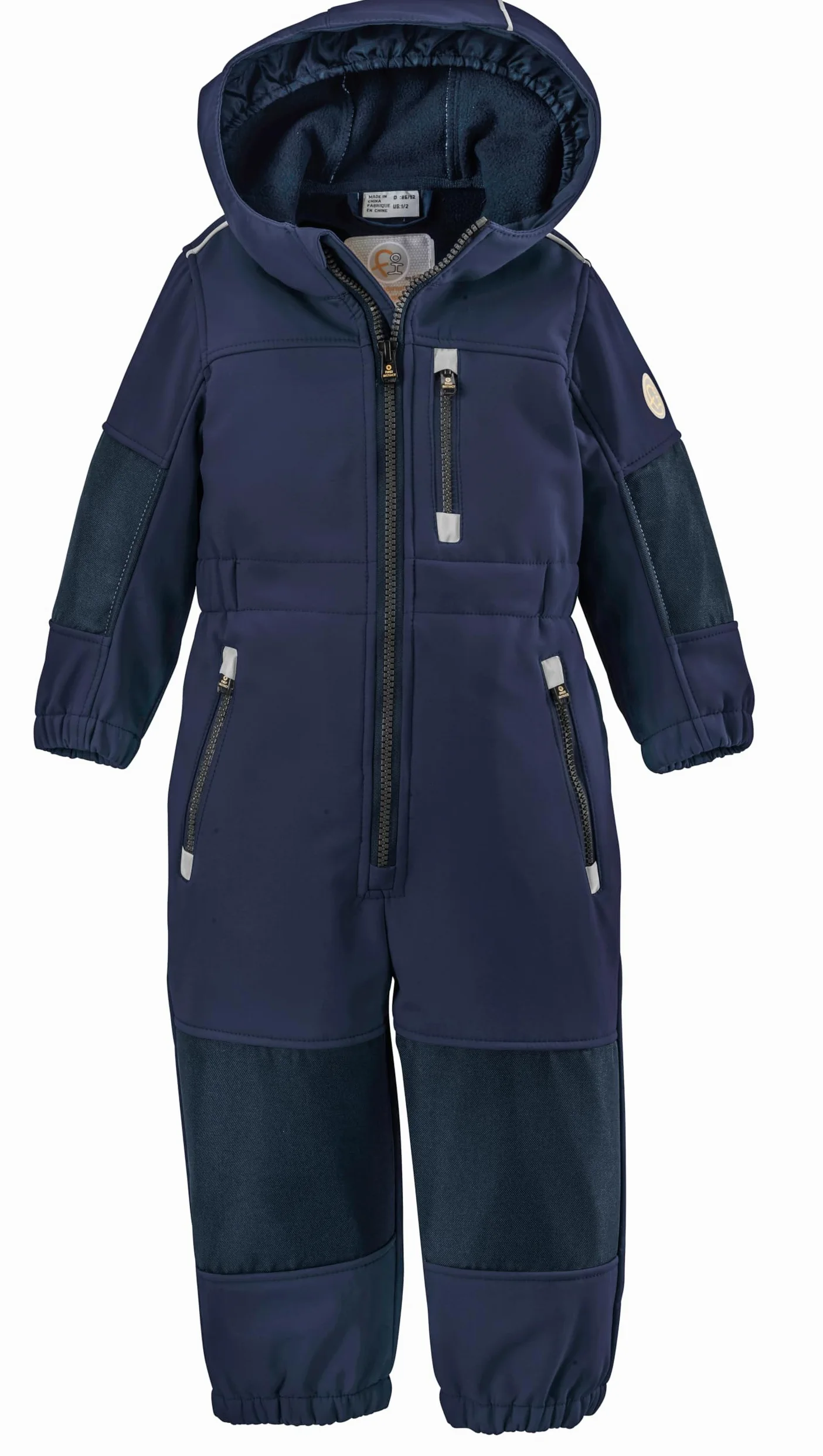 first instinct by killtec Dzieci Kombinezon softshell z kapturem FIOW 35 MNS ONPC, dunkelblau, 98/104, 38900-000