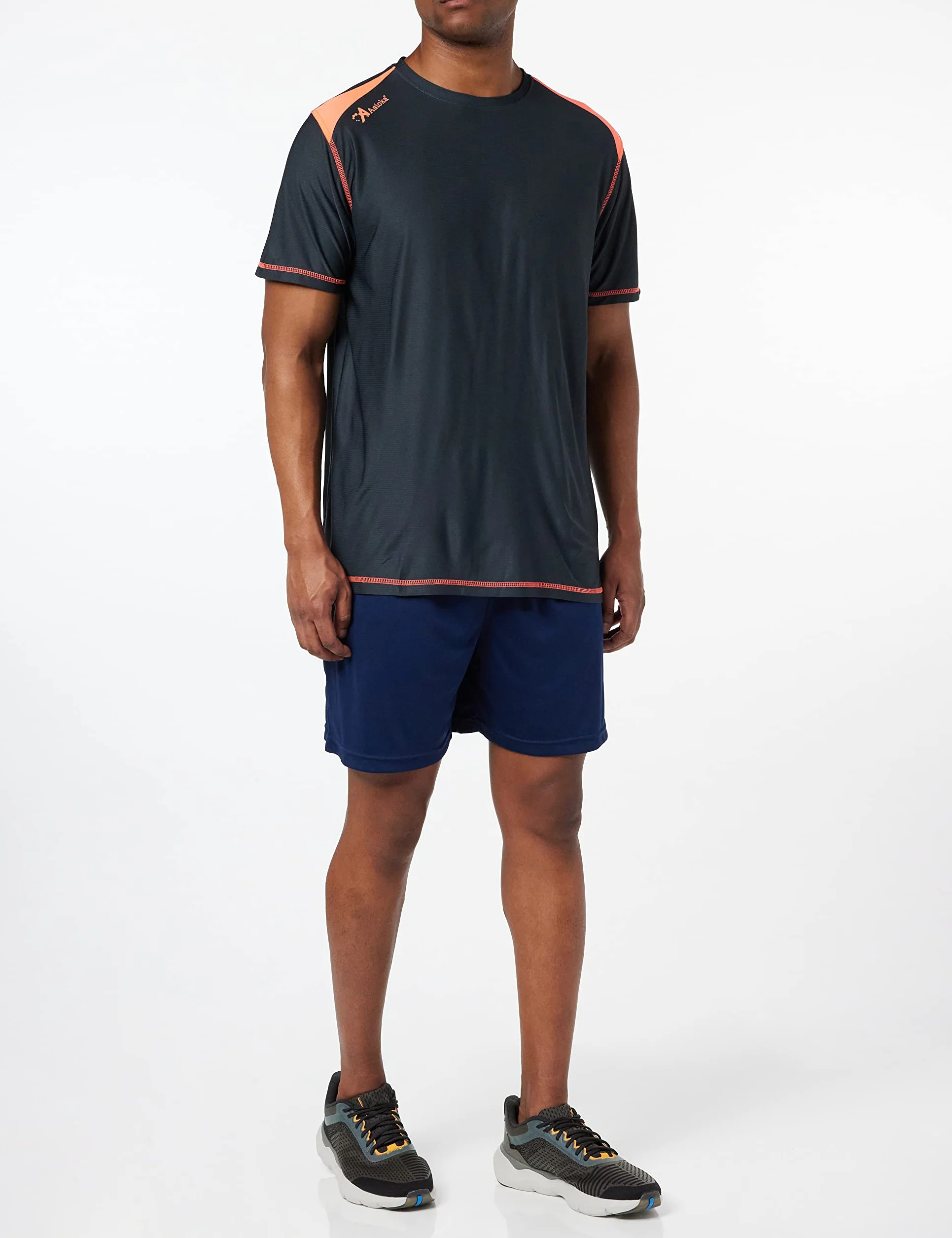 ASIOKA 182/17 Koszulka techniczna kombinowana Unisex dla dorosłych, XL, Marengo/pomarańczowy
