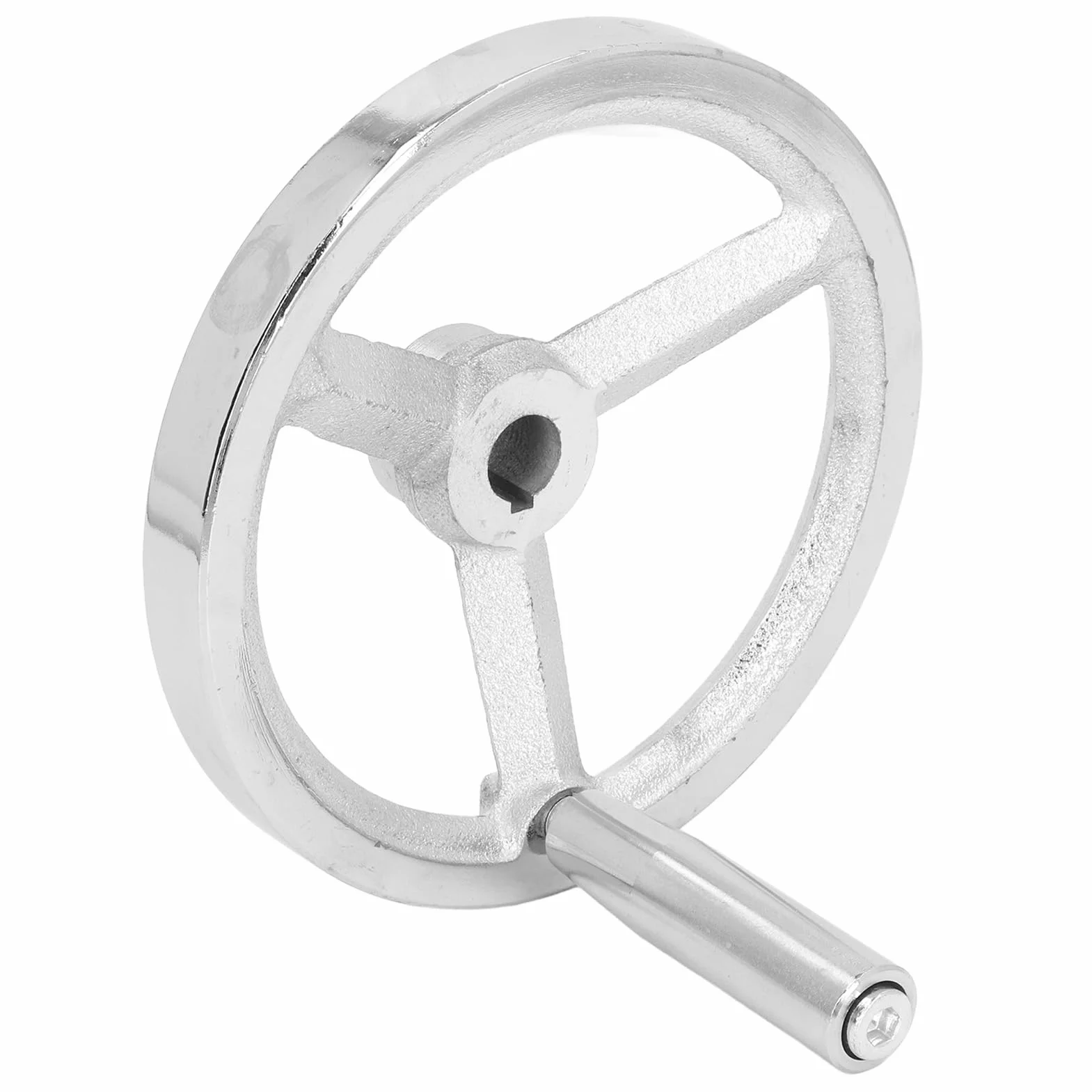 Koło Ręczne do Tokarki, 16x160MM żeliwne Chromowane Koło Ręczne ze Zdejmowanym Uchwytem, ​​wszechstronne Koło Ręczne do Tokarki z 3 Szprychami do Frezarki Tokarskiej Szlifierki