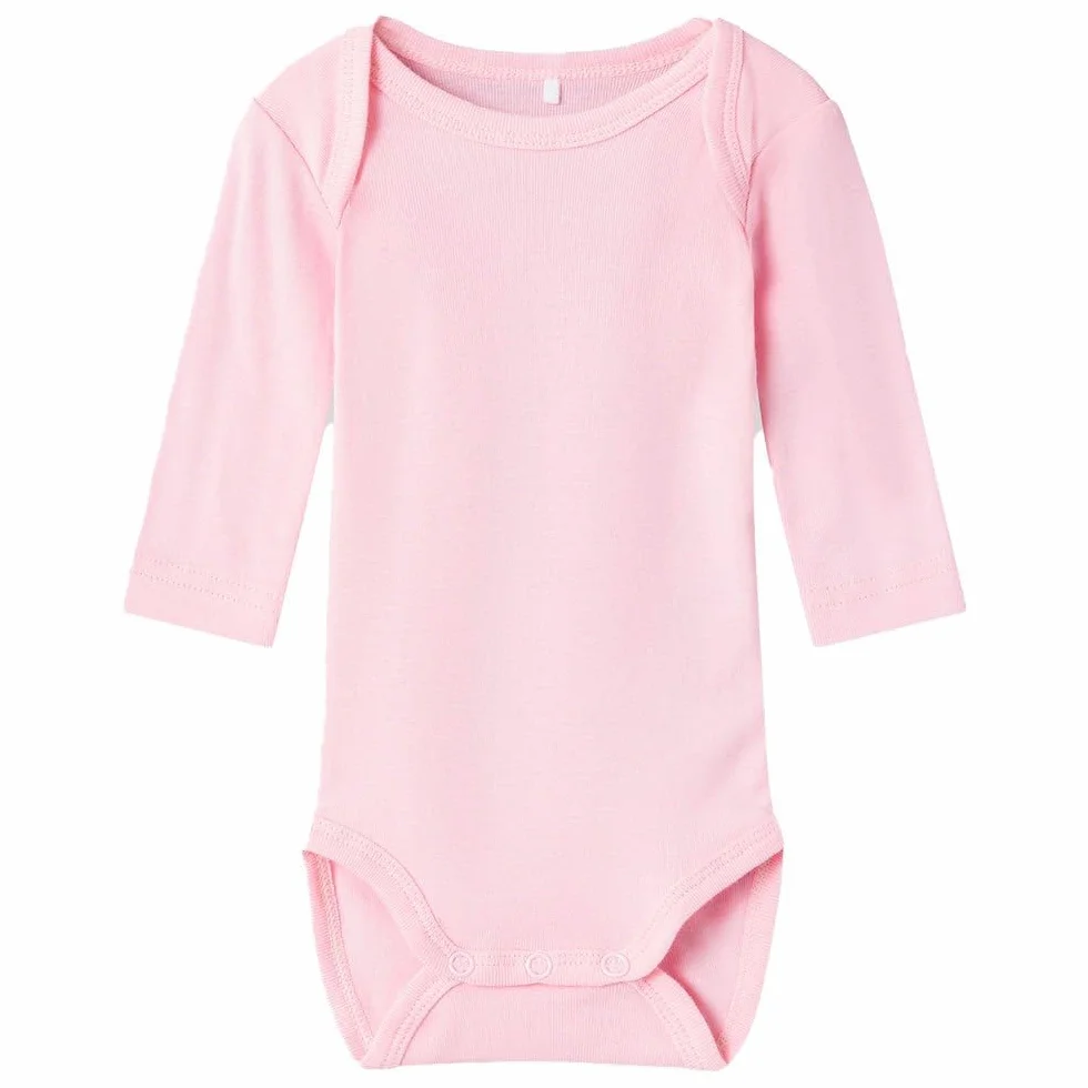 NAME IT Body z długim rękawem Niemowlęta - dziewczynki Nbfbody 2p Ls Orchidea Pink Teddy Noos
