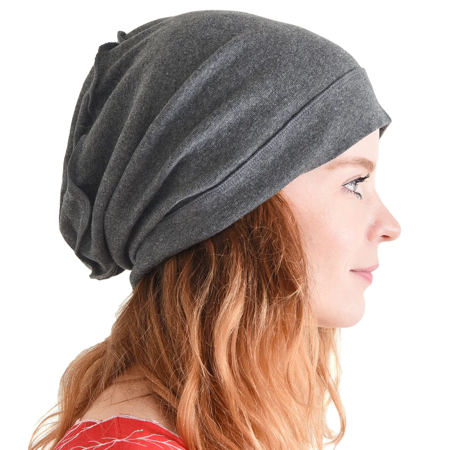 CHARM Organic Cotton Slouch Beanie - Slouchy Chemo Hat Men & Women