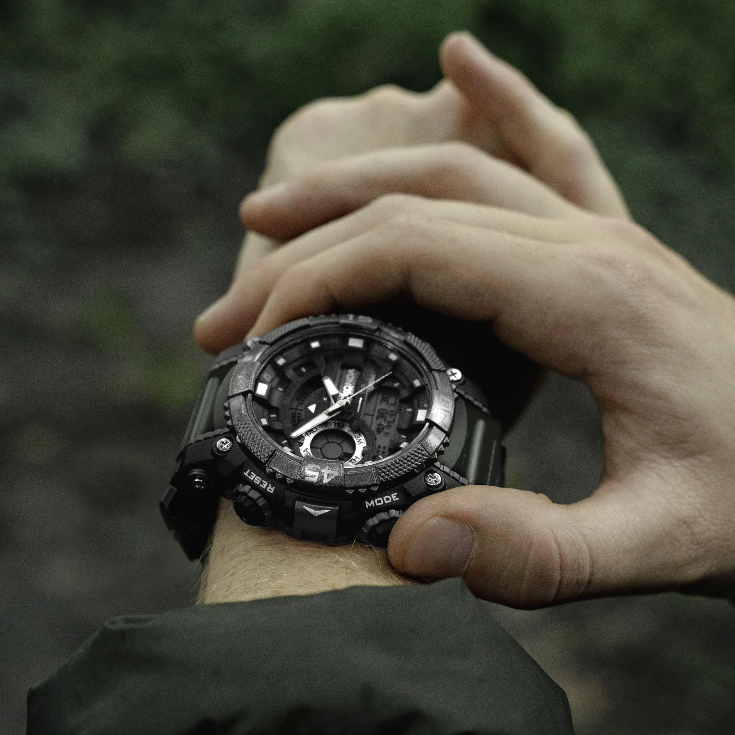 Sekonda Malvern 49 mm Męski Ani-Digi Kwarcowy Lekki Zegarek Sportowy Z Podświetleniem Dzień Data Funkcja Alarm Stoper 100 m Wodoodporny