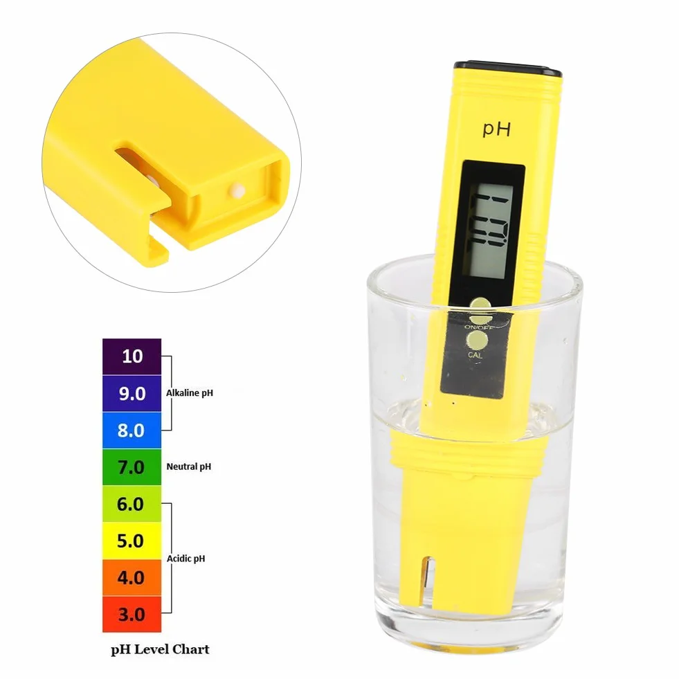 Przenośny cyfrowy miernik PH LCD, tester PH z 2-punktową automatyczną kalibracją, miernik PH do akwarium, wody w basenie i wina