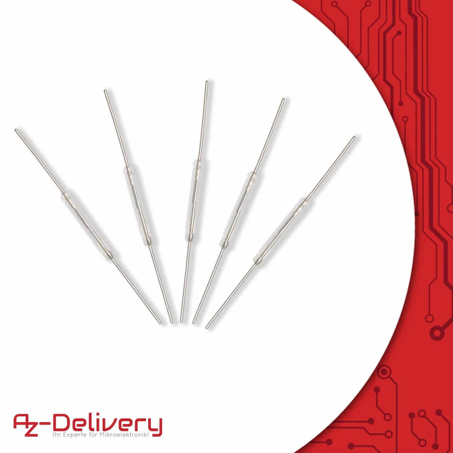 AZ Delivery 10 sztuk N/O Reed przełącznik magnetyczny 2 x 14 mm zamykacz magnetyczny indukcyjny przełącznik do Arduino