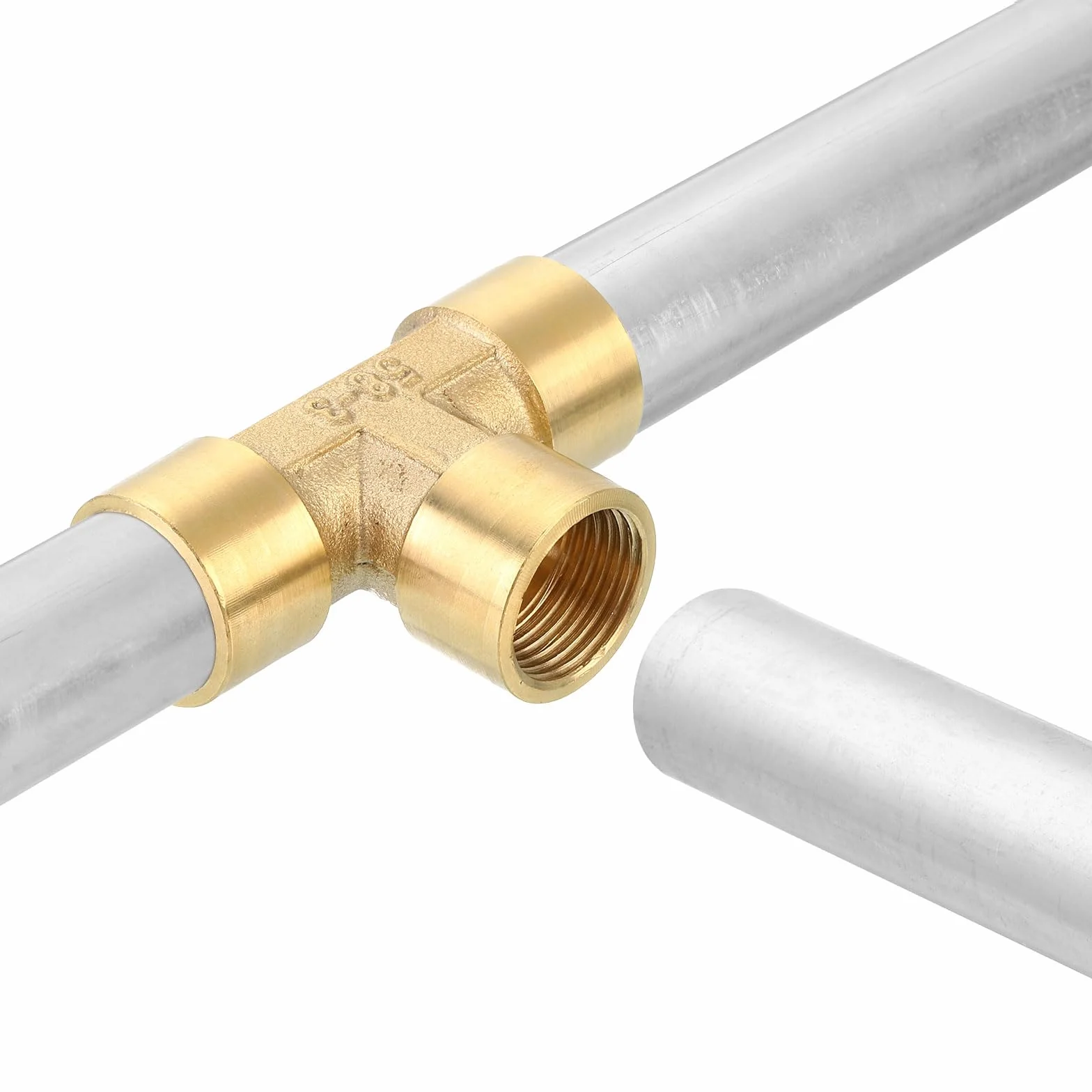 QUARKZMAN Trójnik mosiężny, 1/4" x 1/4" x 1/4" NPT 3-drożny łącznik adapter do transportu gazu, 1 szt