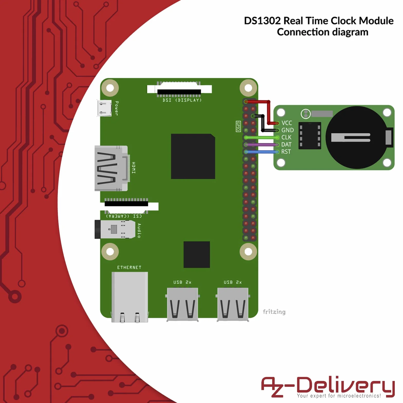 AZDelivery 5 x DS1302 Szeregowy zegar czasu rzeczywistego RTC Moduł zegara czasu rzeczywistego kompatybilny z Arduino i Raspberry Pi w tym E-Book