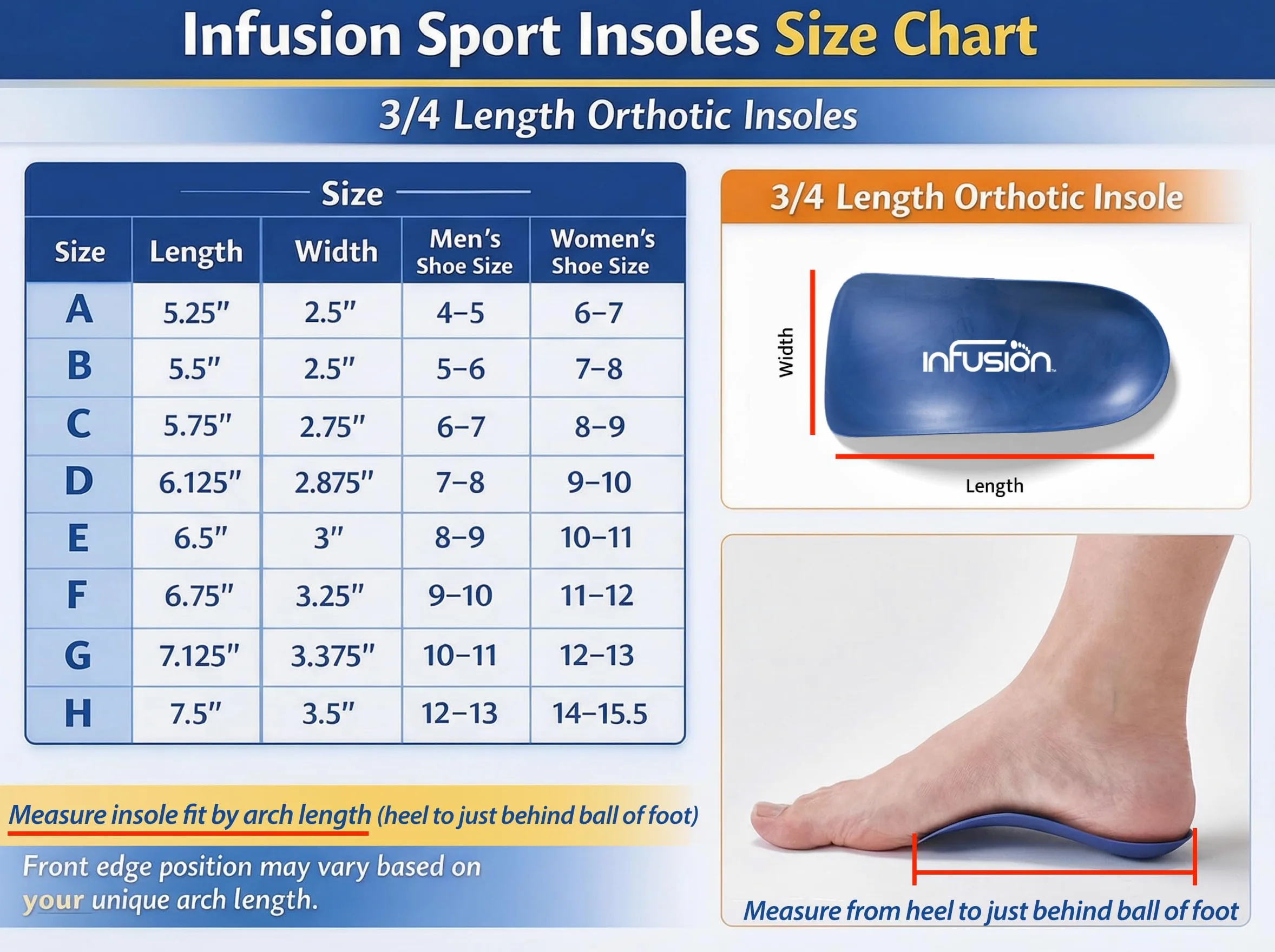 Infusion Sport Wkładka: Athletic Foot Orthotics dla aktywnego stylu życia dzięki wkładkom infuzyjnym, F: męska 9-10 | Kobiety 11-12